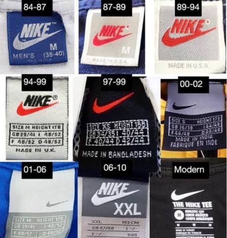 Identifying colours, years, and tags of NIKE.