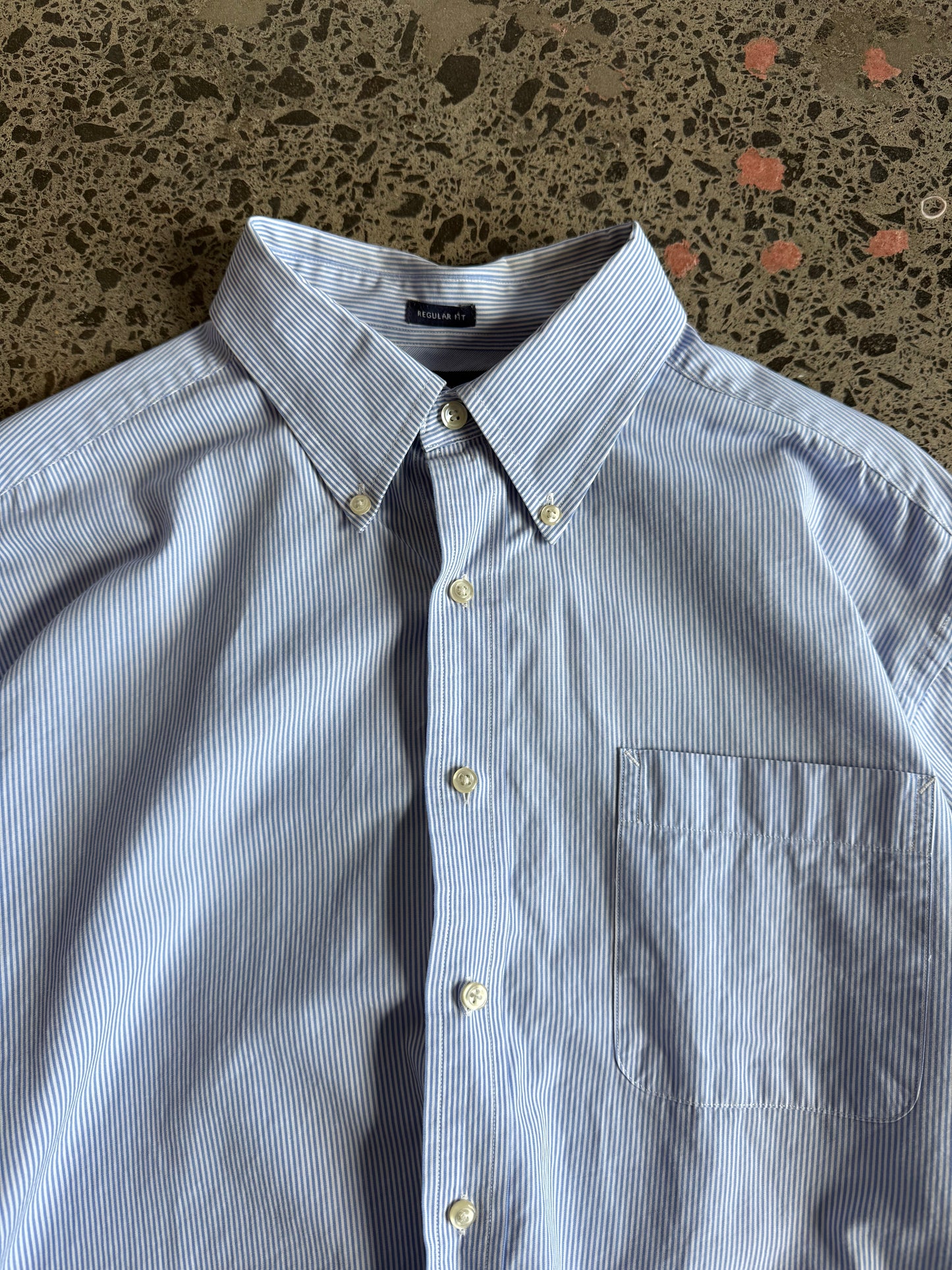 Tommy Hilfiger Blue Striped Button Up Shirt - L