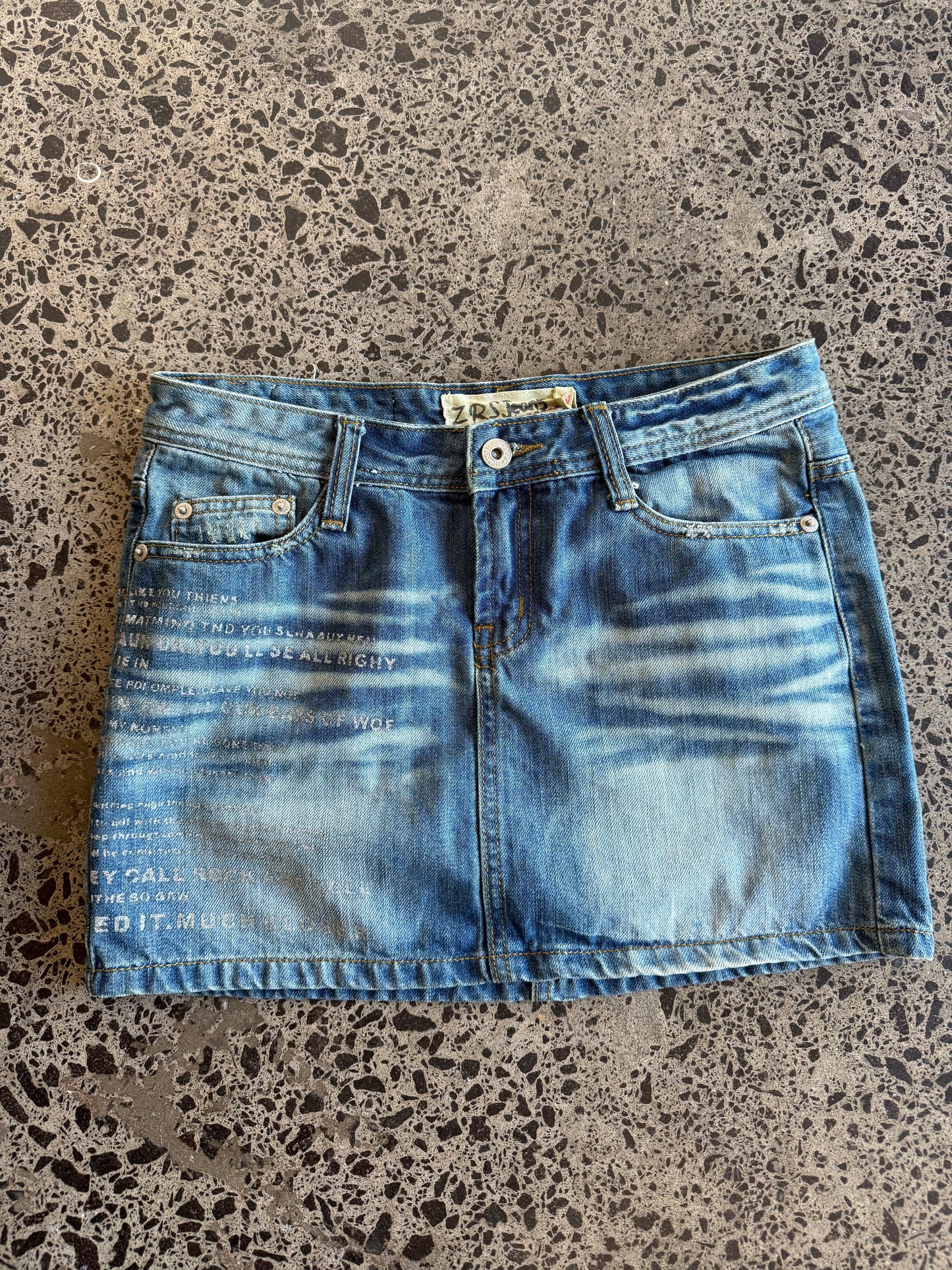 Light Blue Denim Mini Skirt with Detailing - S/M