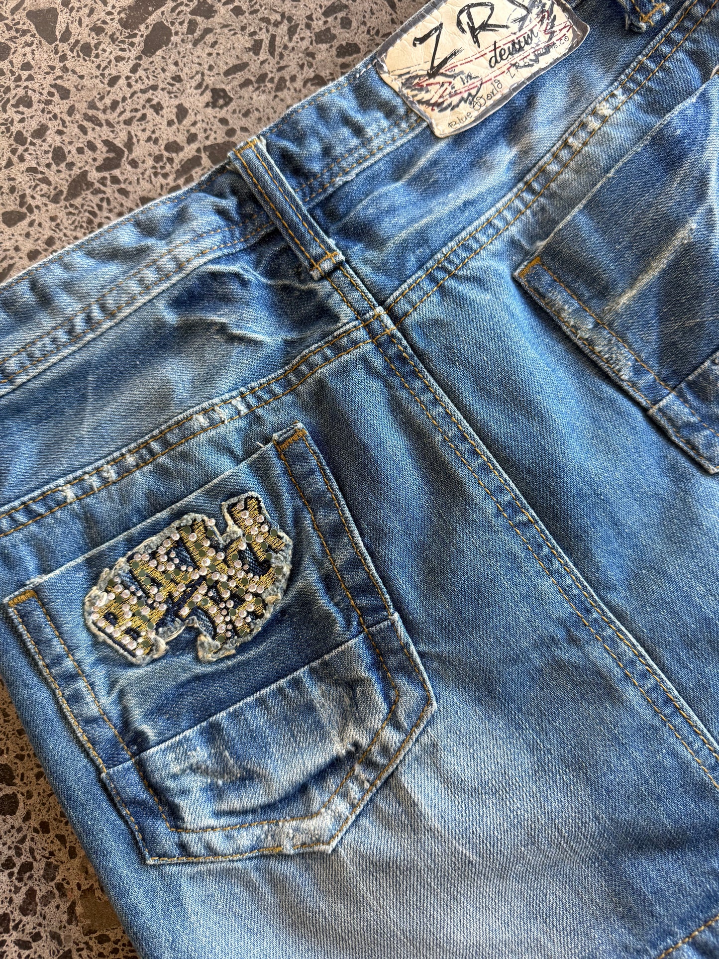 Light Blue Denim Mini Skirt with Detailing - S/M