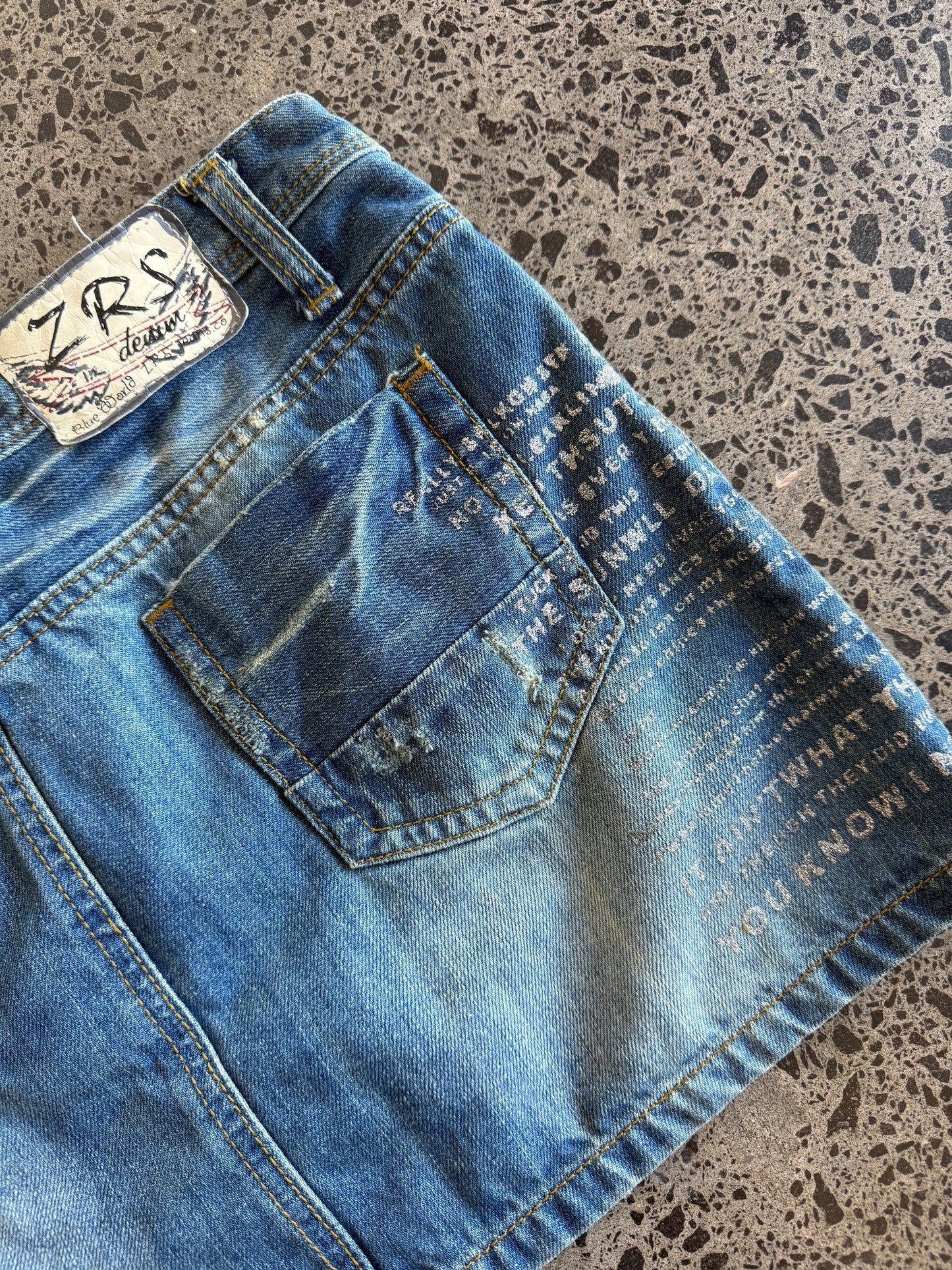 Light Blue Denim Mini Skirt with Detailing - S/M