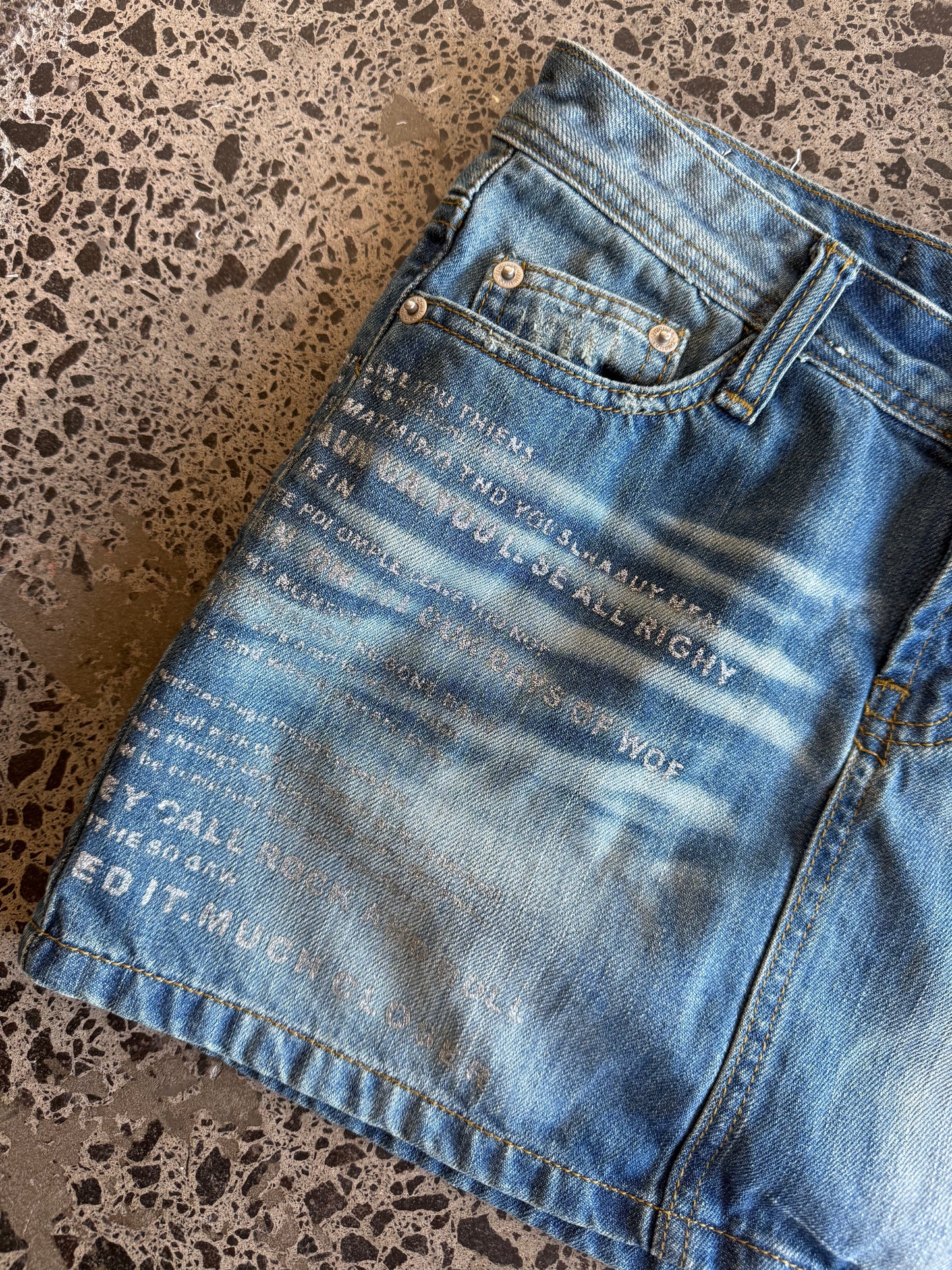 Light Blue Denim Mini Skirt with Detailing - S/M