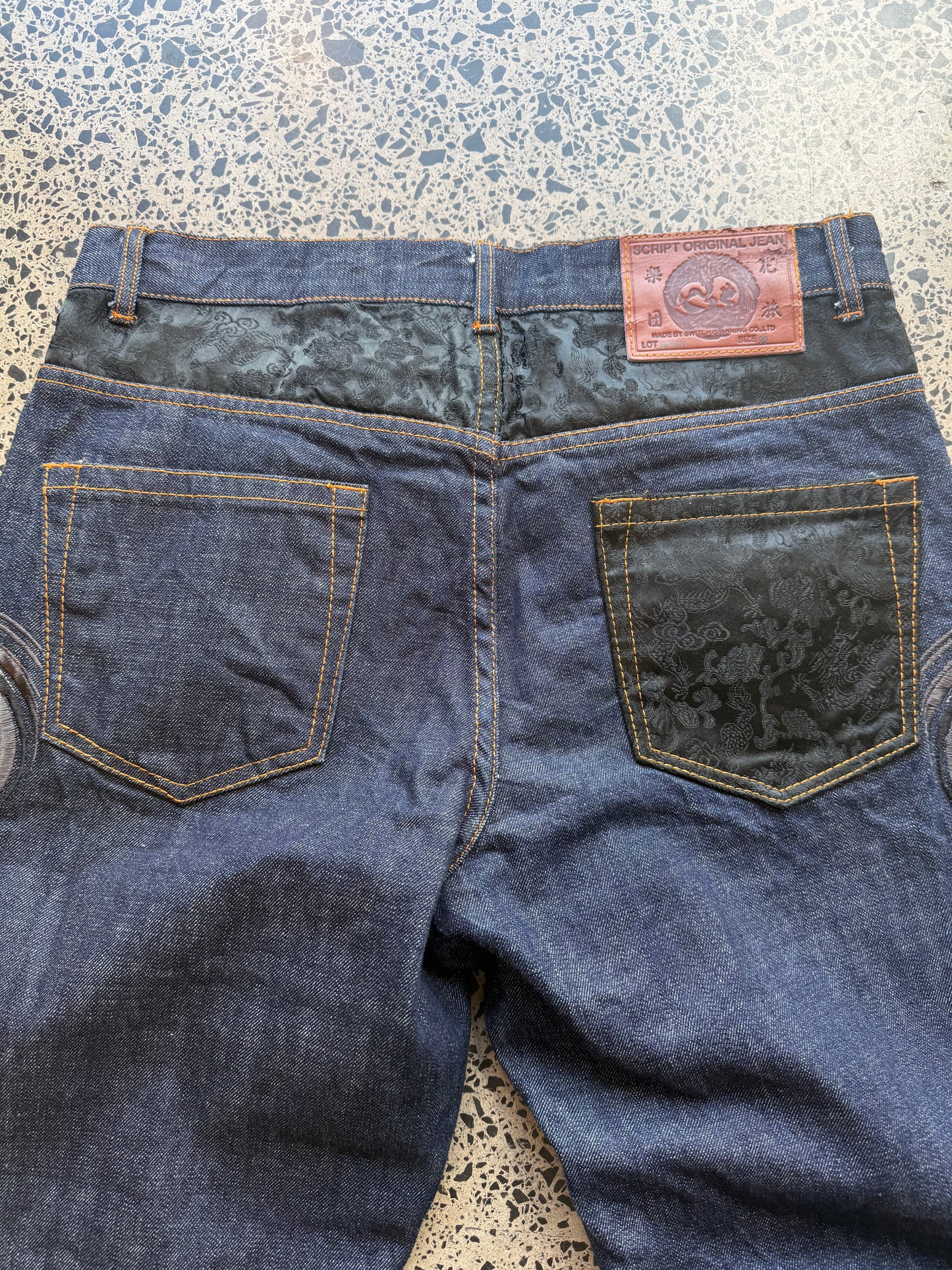 Script Original Japanese Embroidered Denim Jeans - 32W - 28L