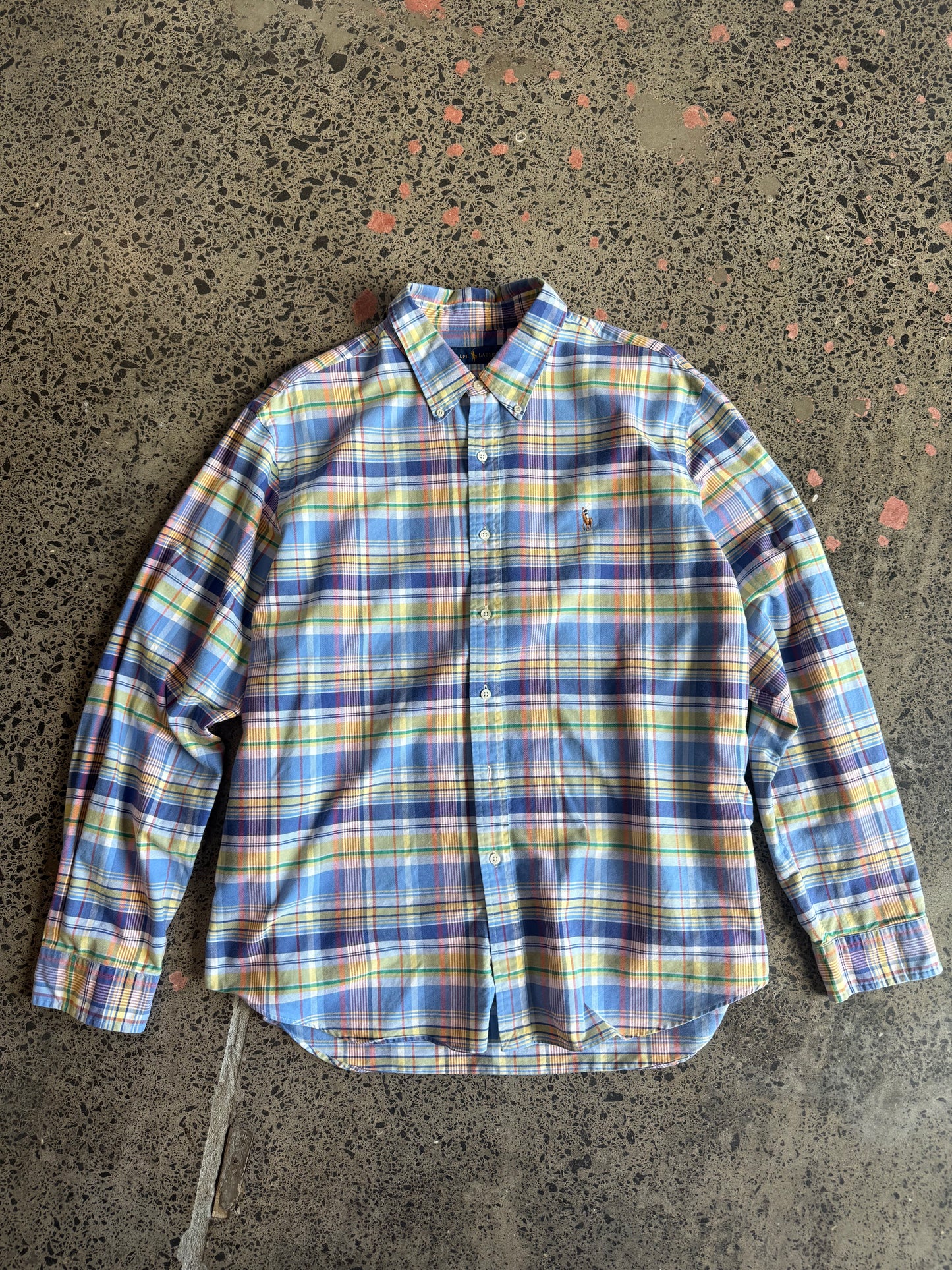 Checkered Ralph Lauren Polo Button Up Shirt - 2XL