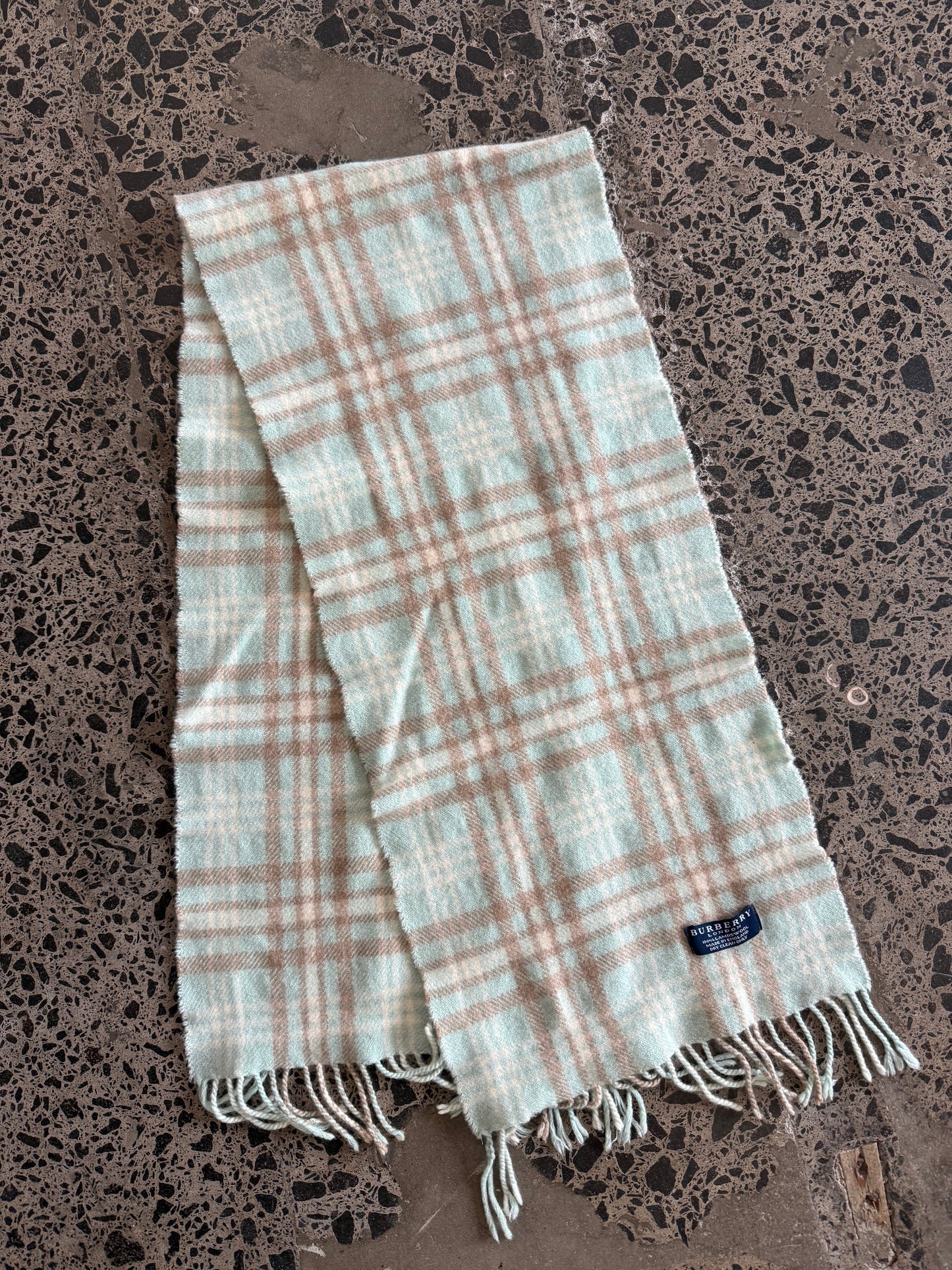 Baby Blue Wool Burberry Scarf