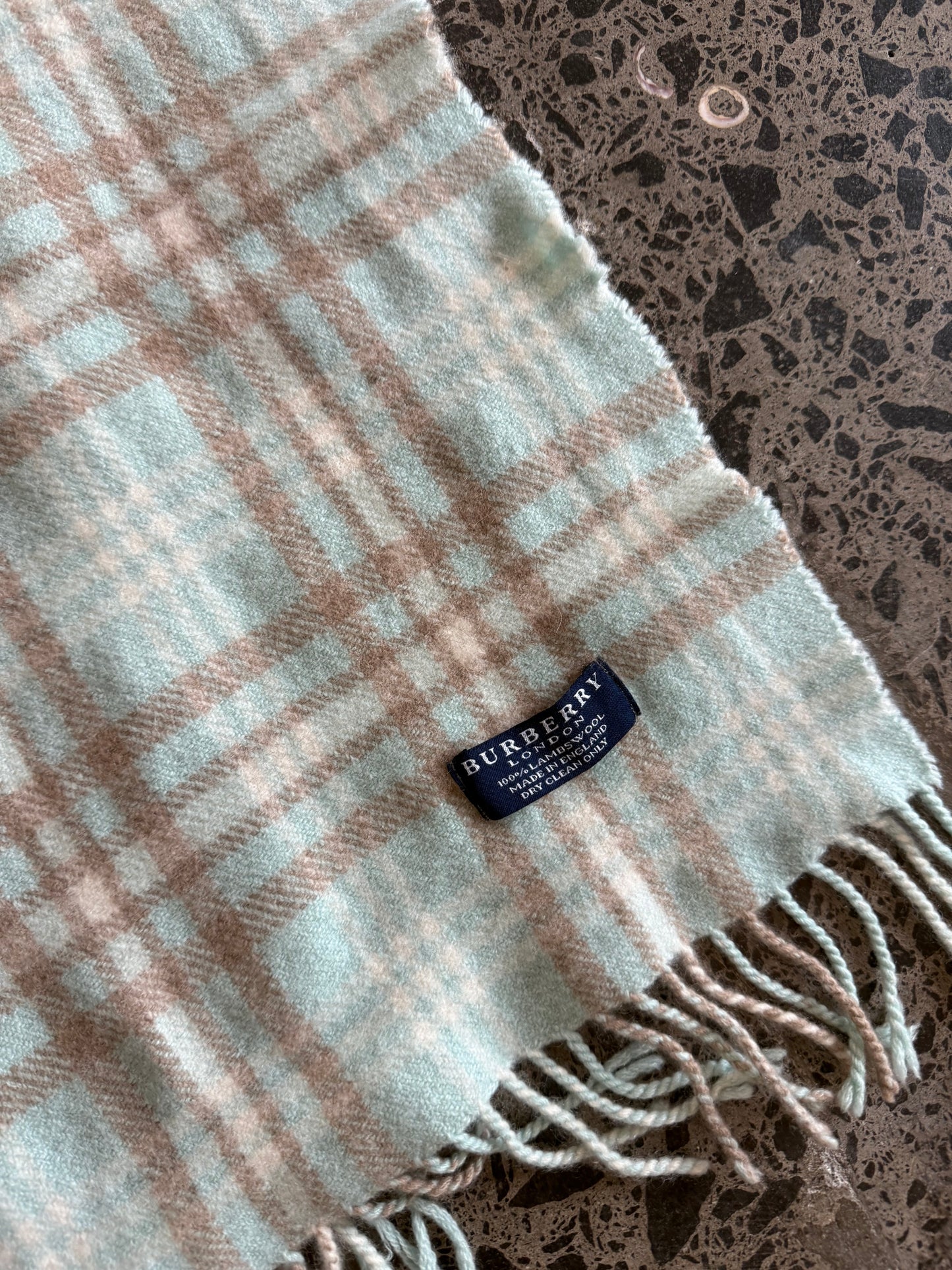 Baby Blue Wool Burberry Scarf