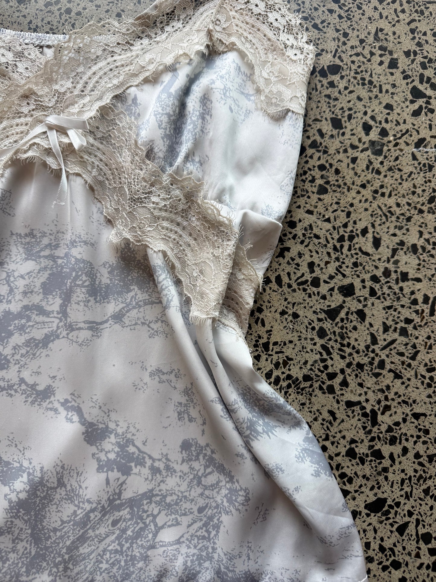 Satin Cami with Lace Detailing- M/L