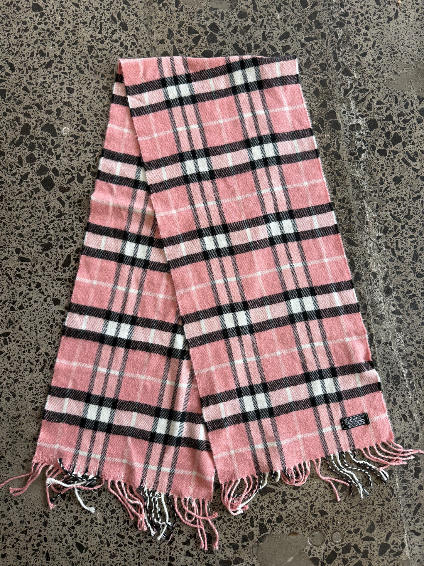 Pink Wool Burberry Scarf