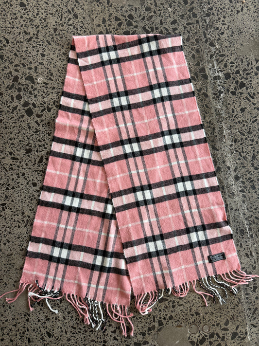 Pink Wool Burberry Scarf