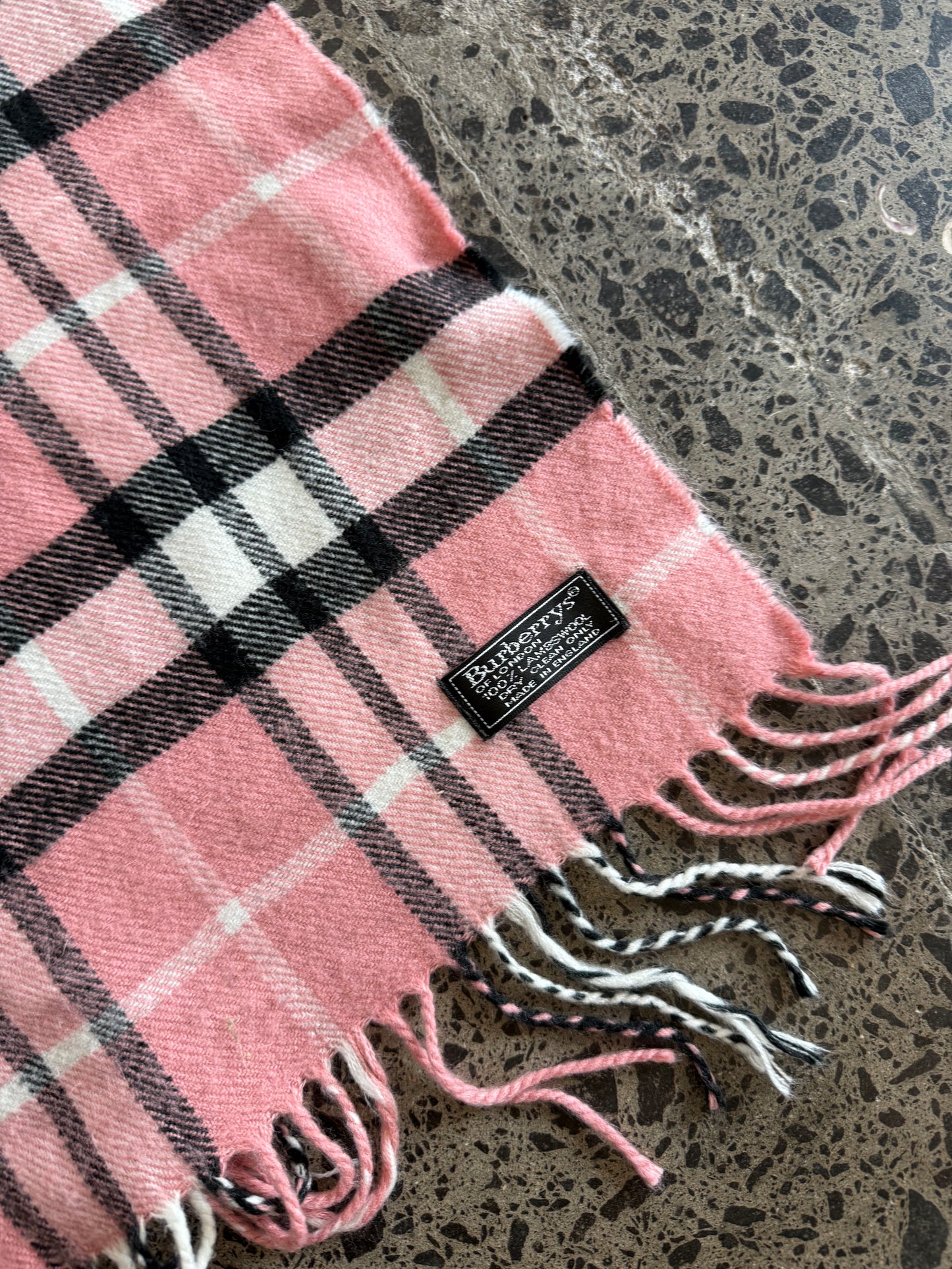 Pink Wool Burberry Scarf
