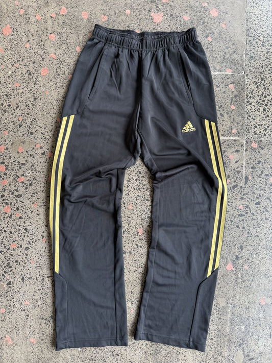Women's Black & Gold Striped Adidas Trackies - XS