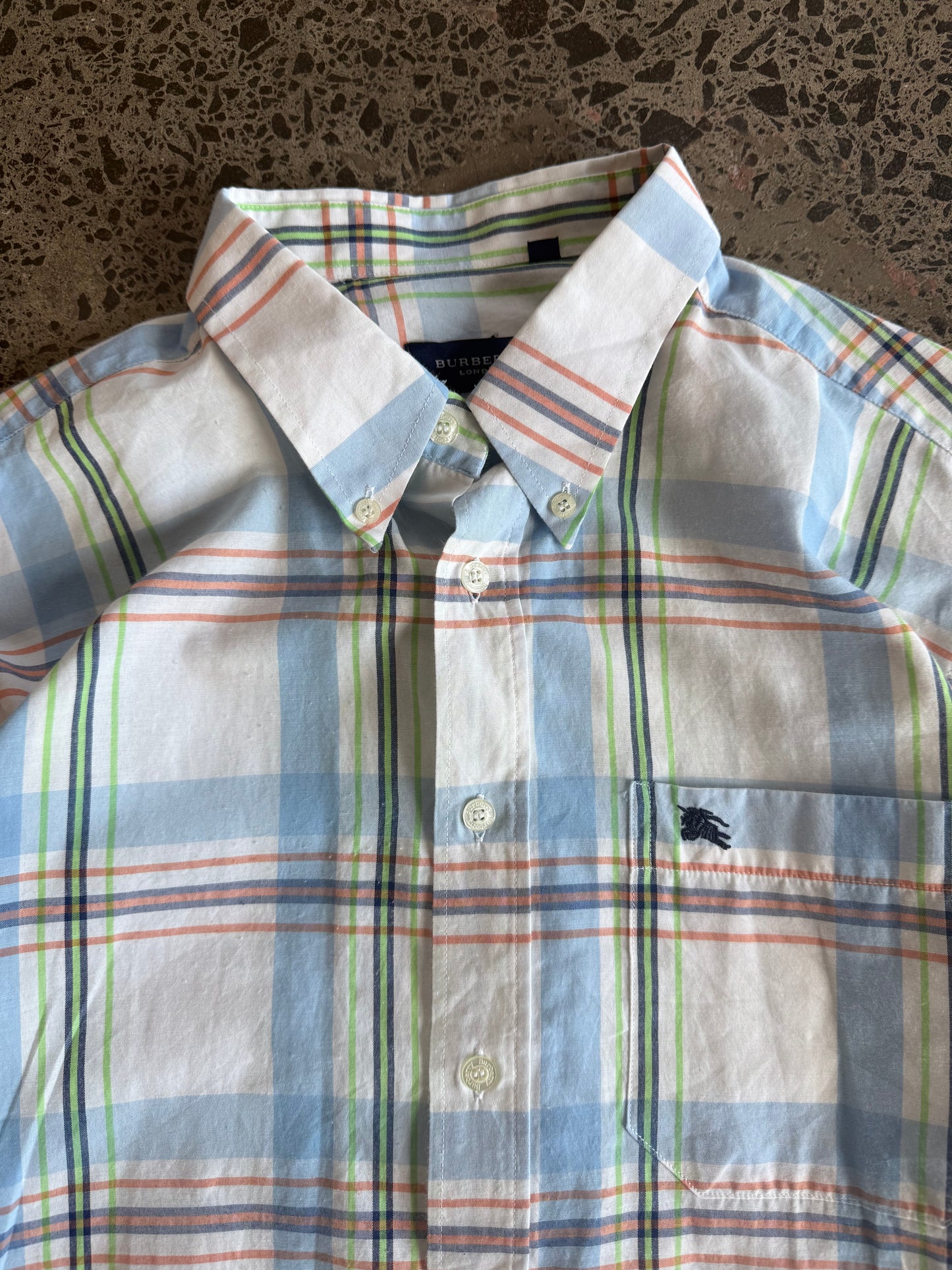 Checkered Burberry Button Up Shirt - XL