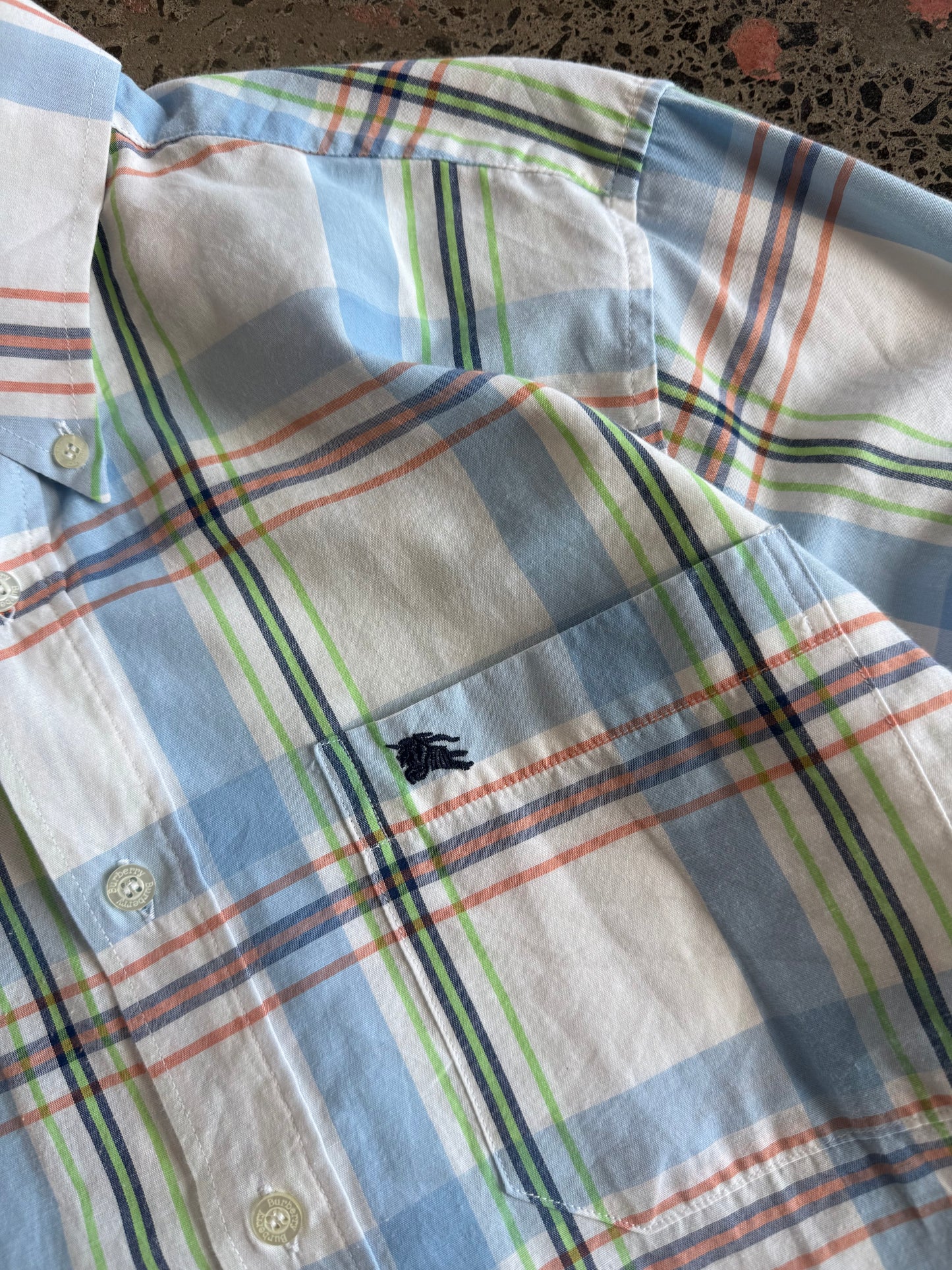 Checkered Burberry Button Up Shirt - XL