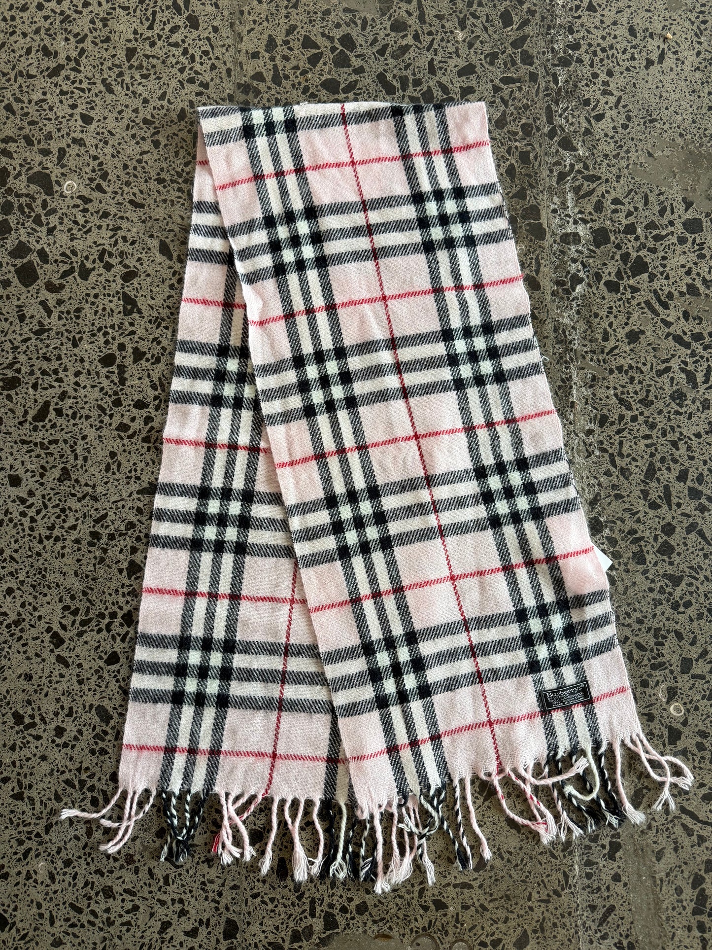 Baby Pink Wool Burberry Scarf