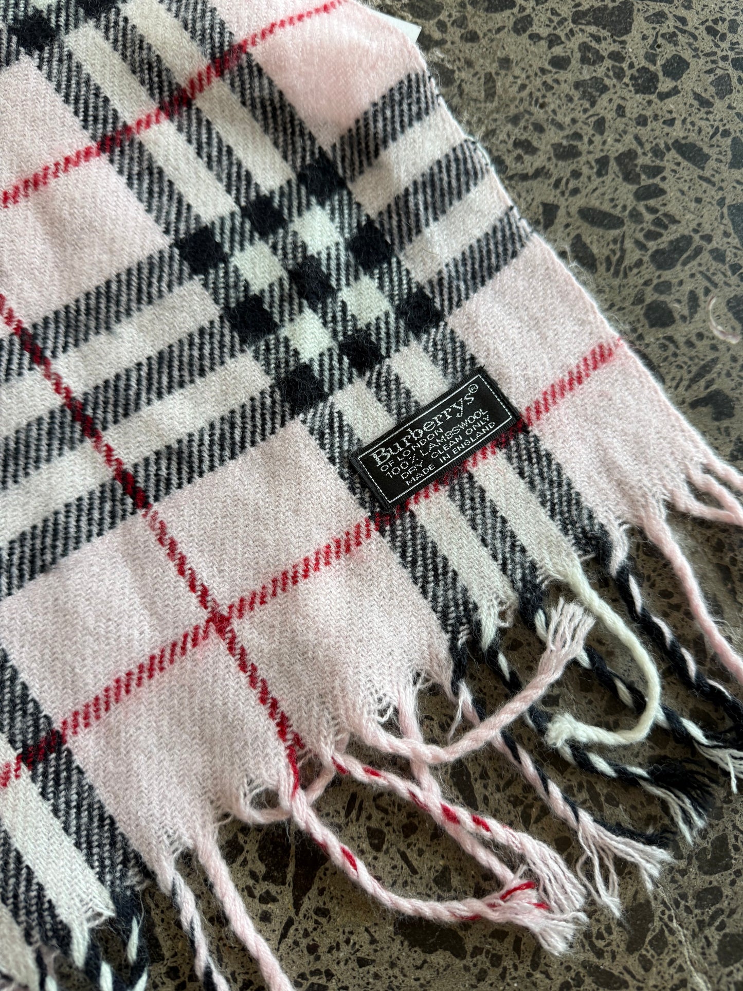 Baby Pink Wool Burberry Scarf