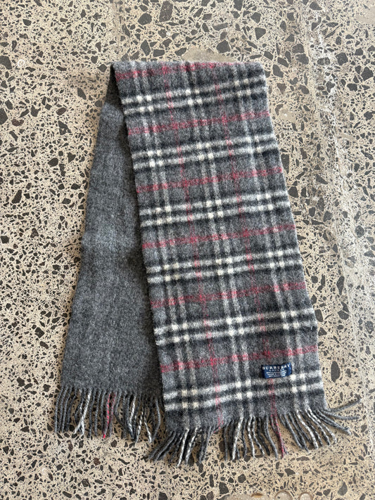 Grey Wool Burberry Scarf