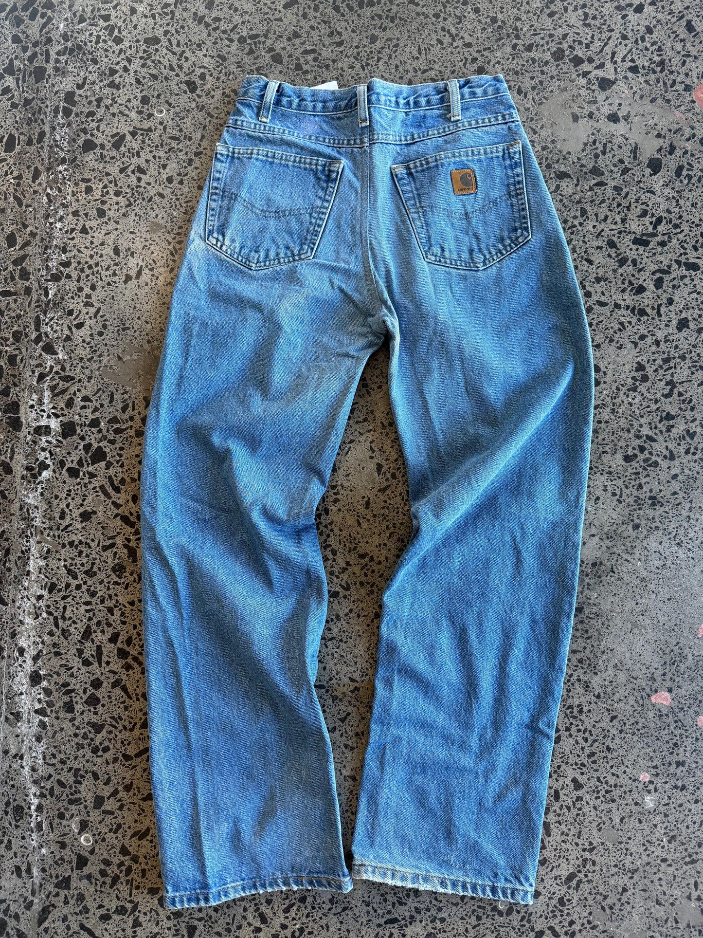 Mid Blue Carhartt Denim Jeans - 28W x 28L Mens OR 6/8 Womens