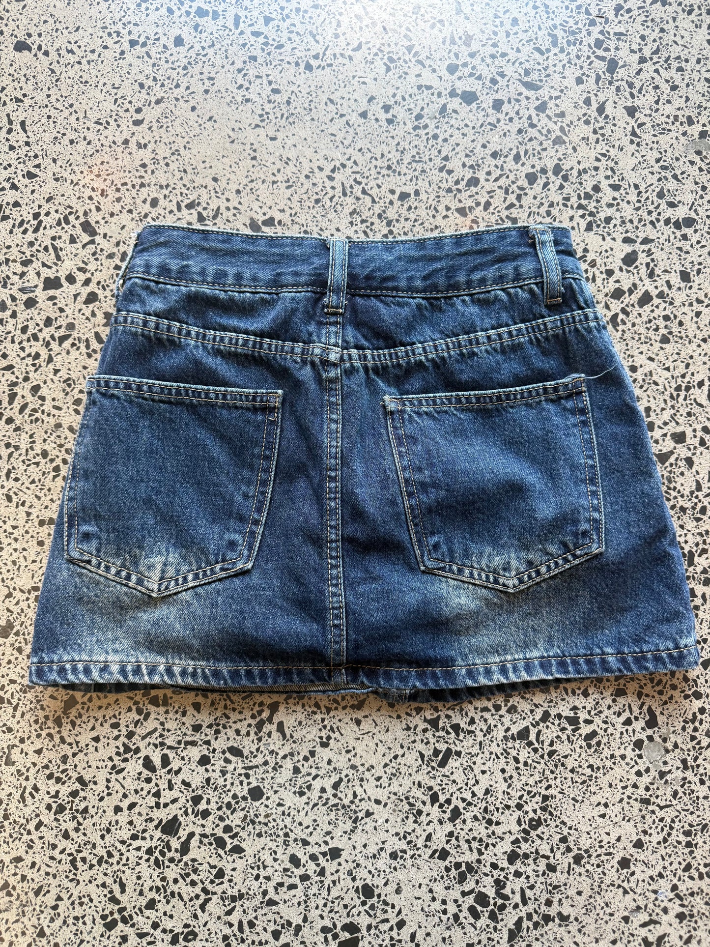 Blue Denim Mini Skirt - 2XS