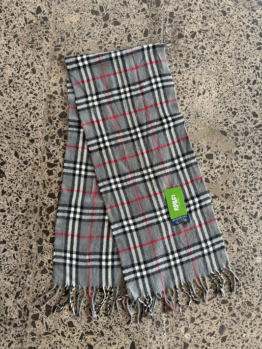 Grey Burberry Wool Scarf