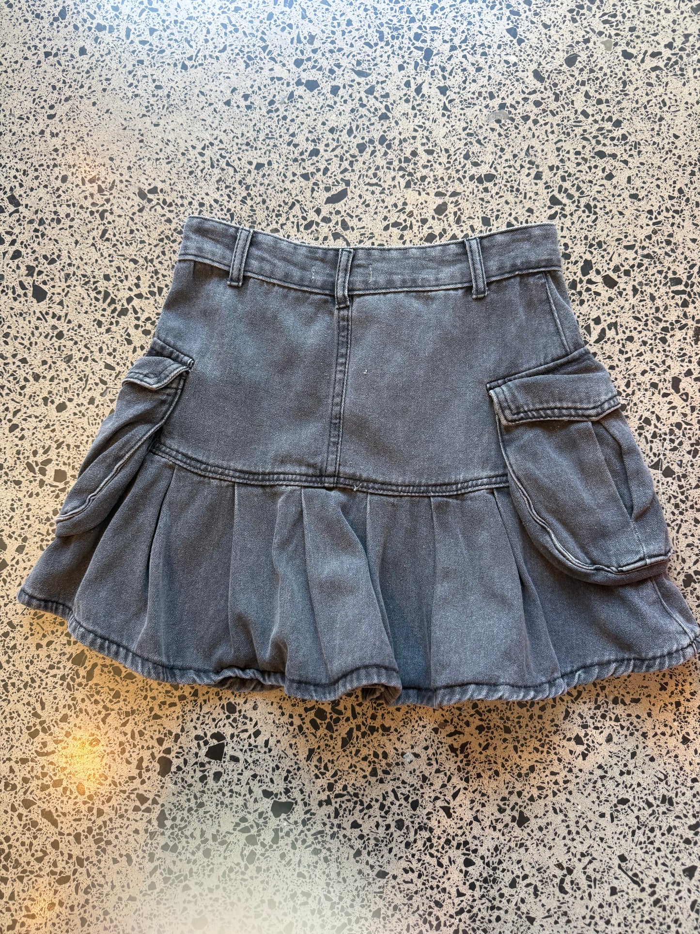 Black Denim Mini Skirt - S