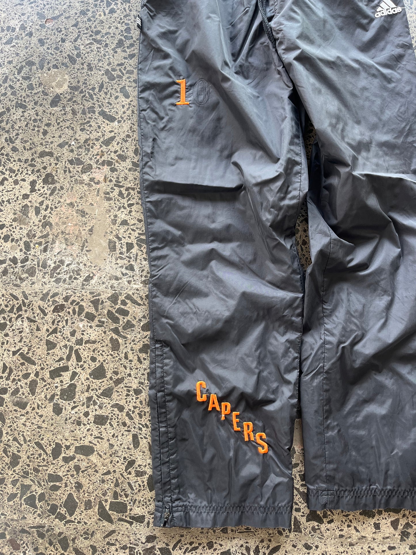 2001 Mens Black Adidas 'Caper 1' Embroidered Track pants - S