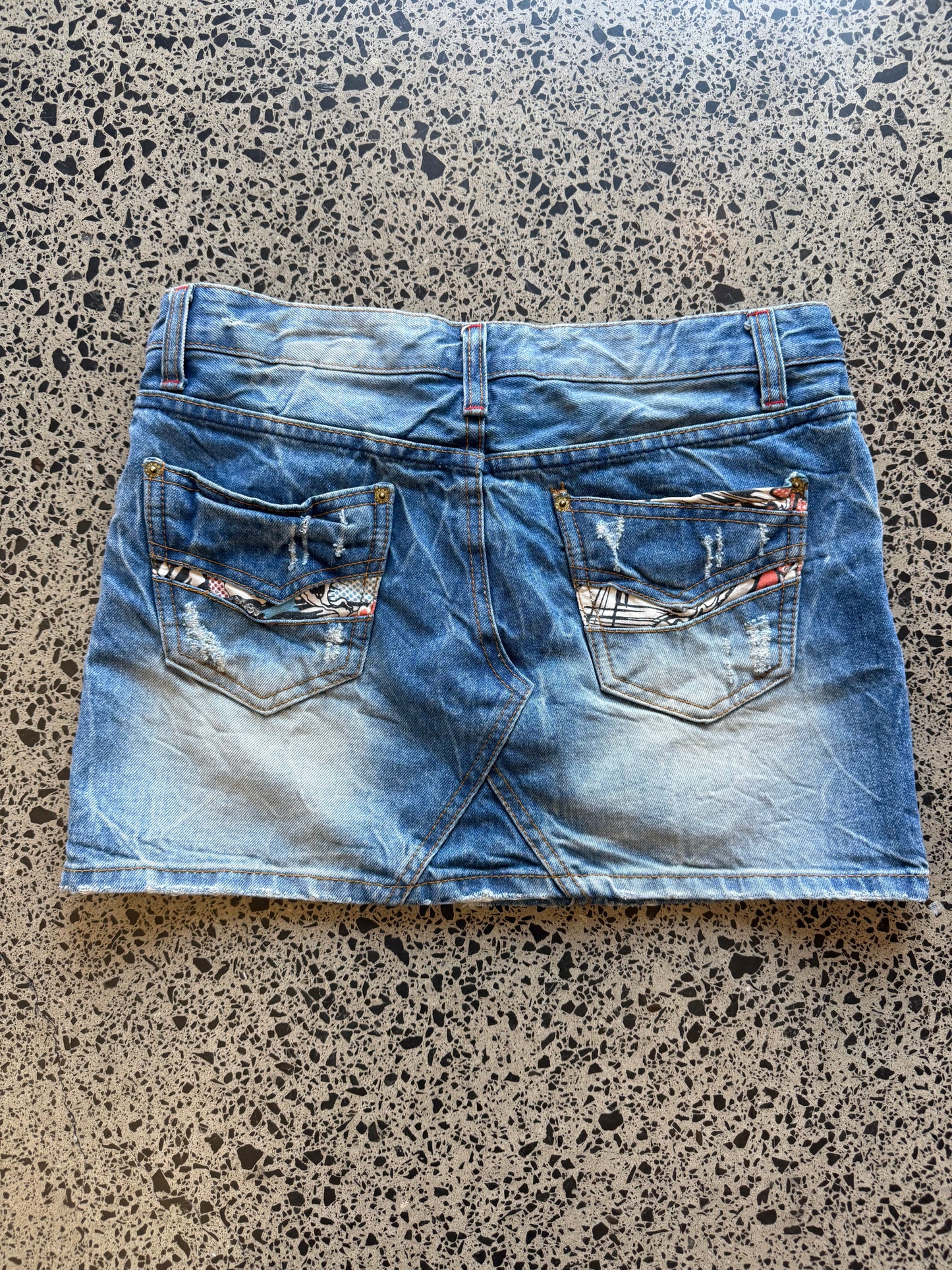 Blue Denim Mini Skirt - M