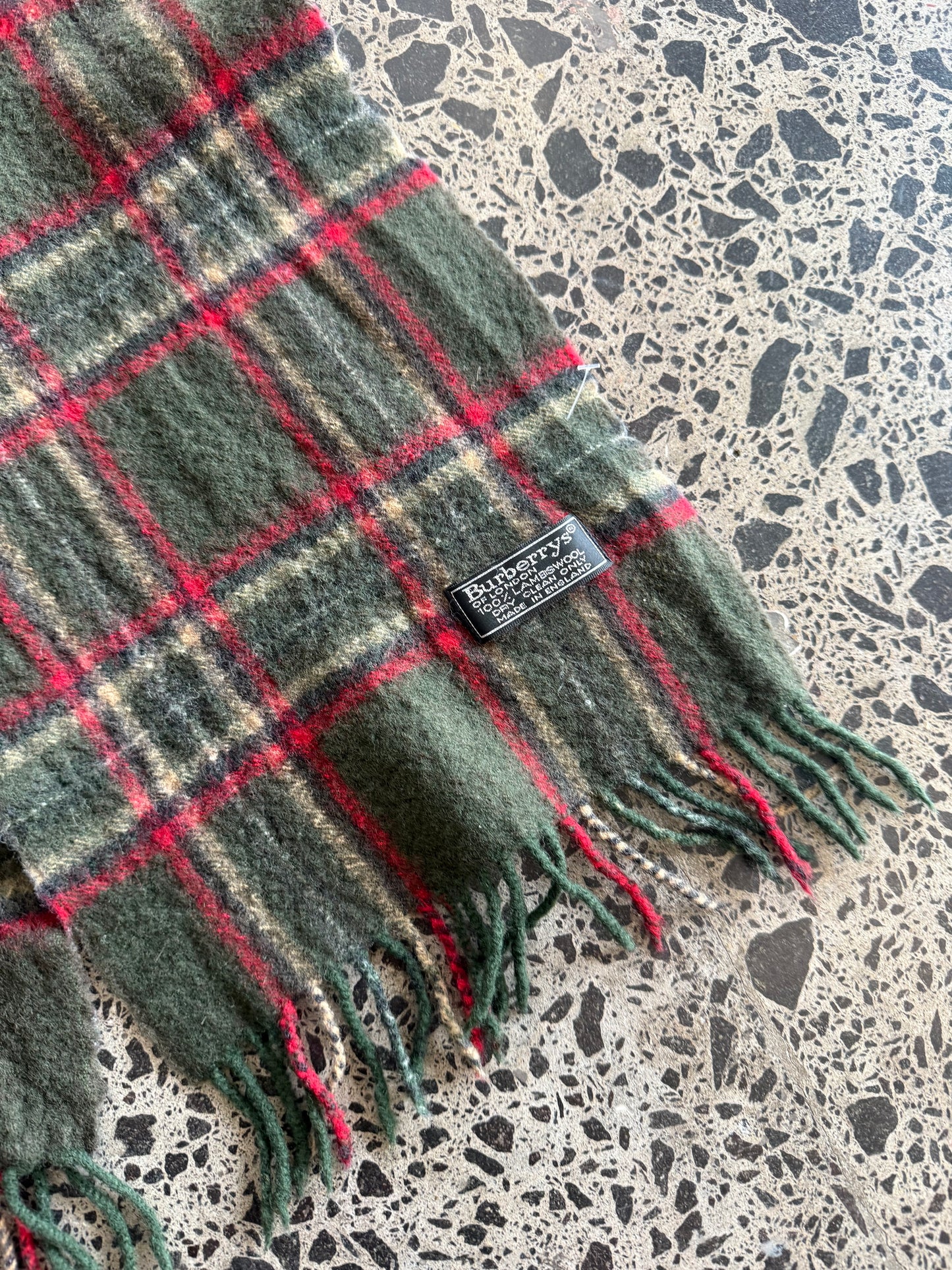 Green Wool Burberry Scarf