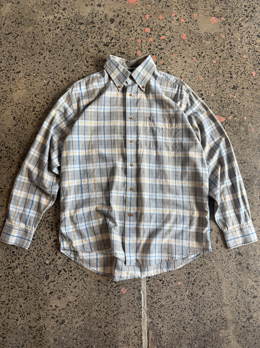 Grey Checkered Tommy Hilfiger Button Up Shirt - M