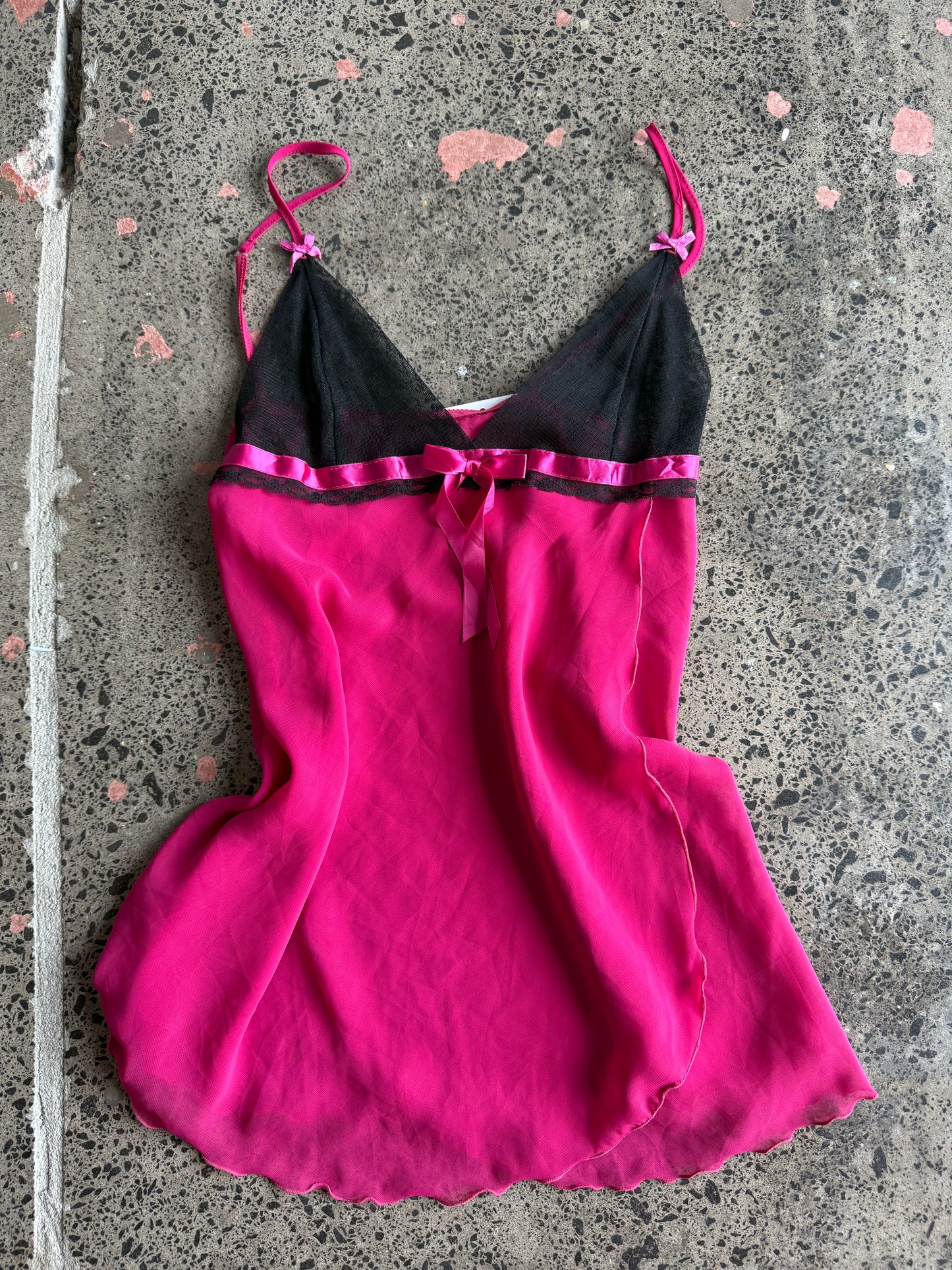 Hot Pink & Black Cami - M