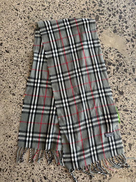 Grey Burberry Wool Scarf