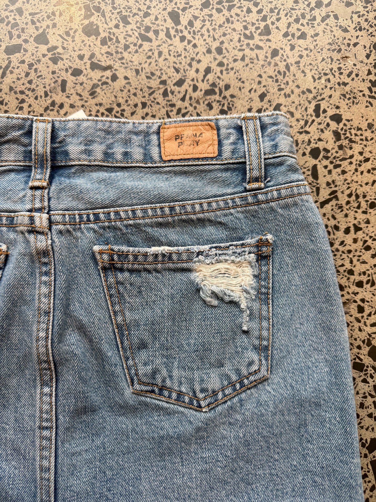 Light Blue Denim Mini Skirt - XS