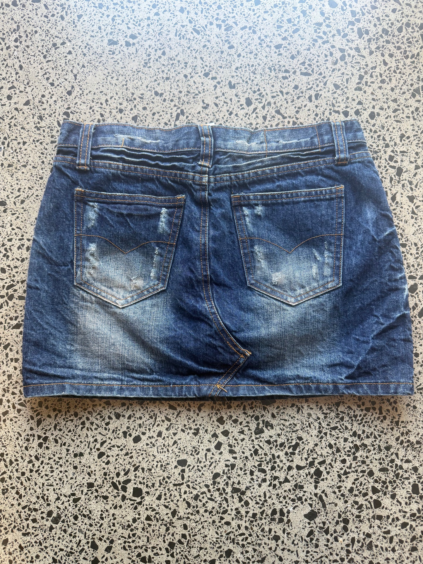 Blue Sun Fade Mini Skirt - M