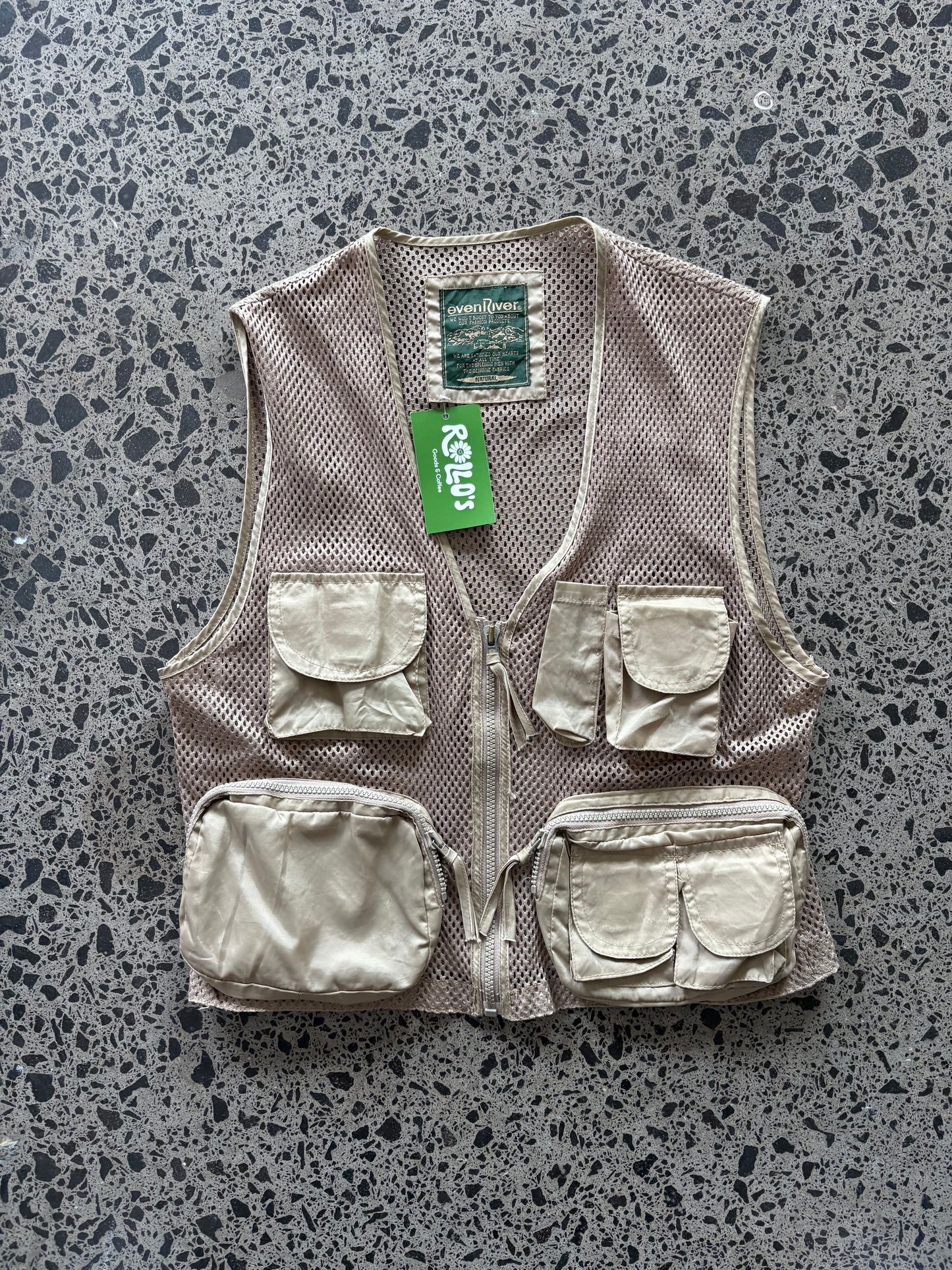 Beige Tactical Fishing Utility Vest - L