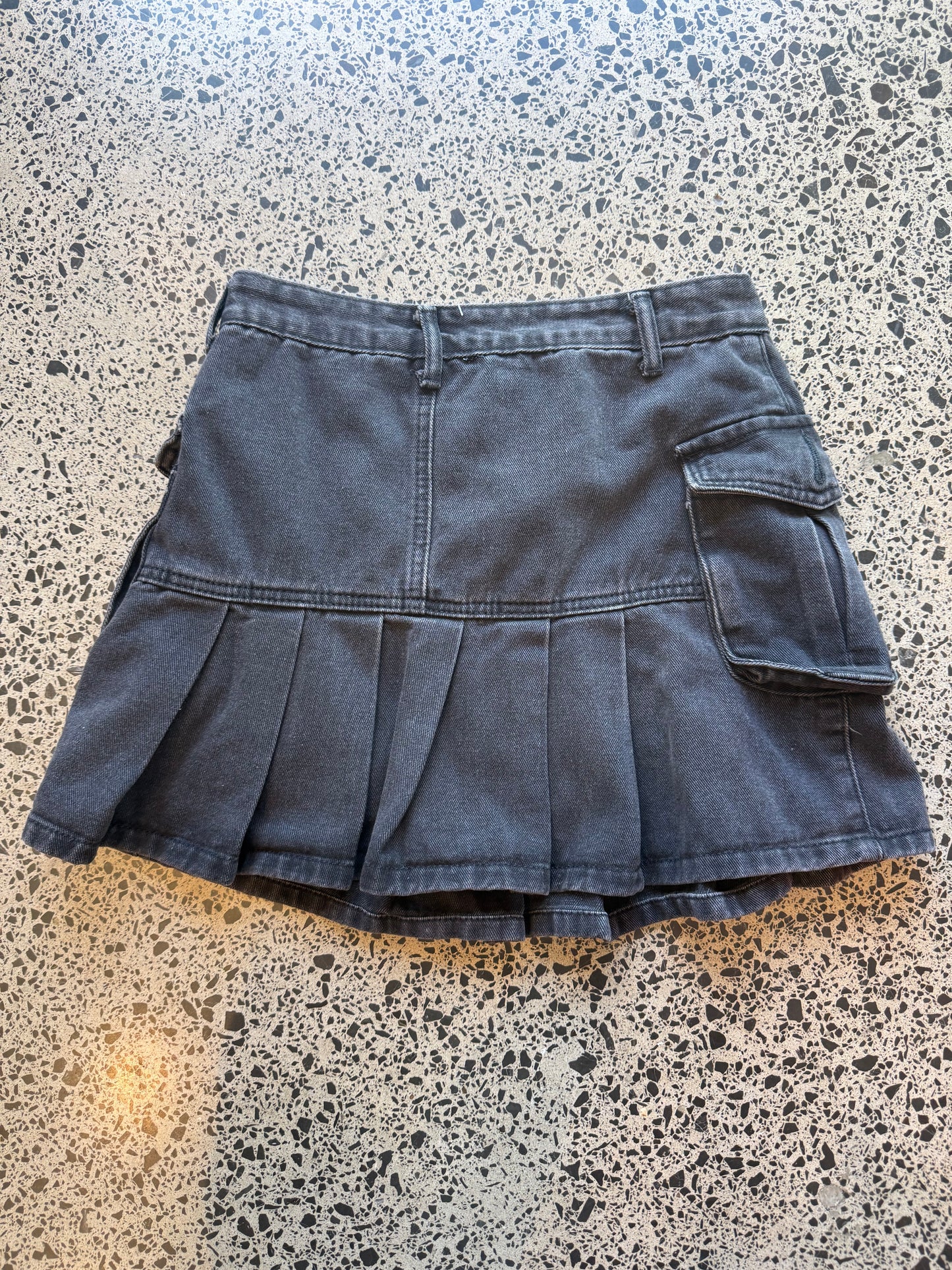 Black Denim Mini Skirt - S
