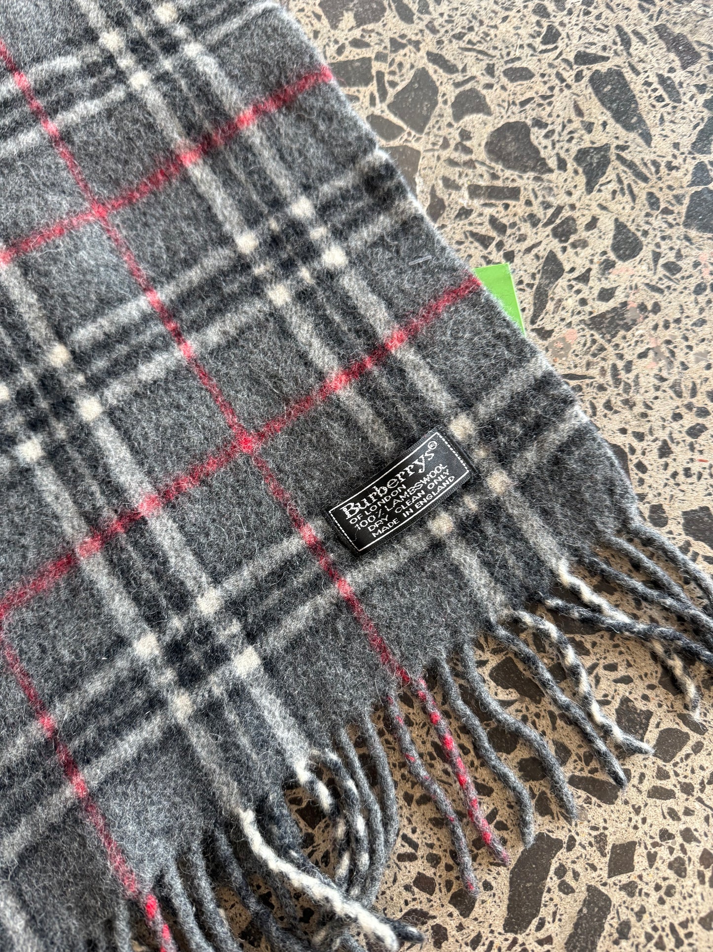 Dark Grey Burberry Wool Scarf