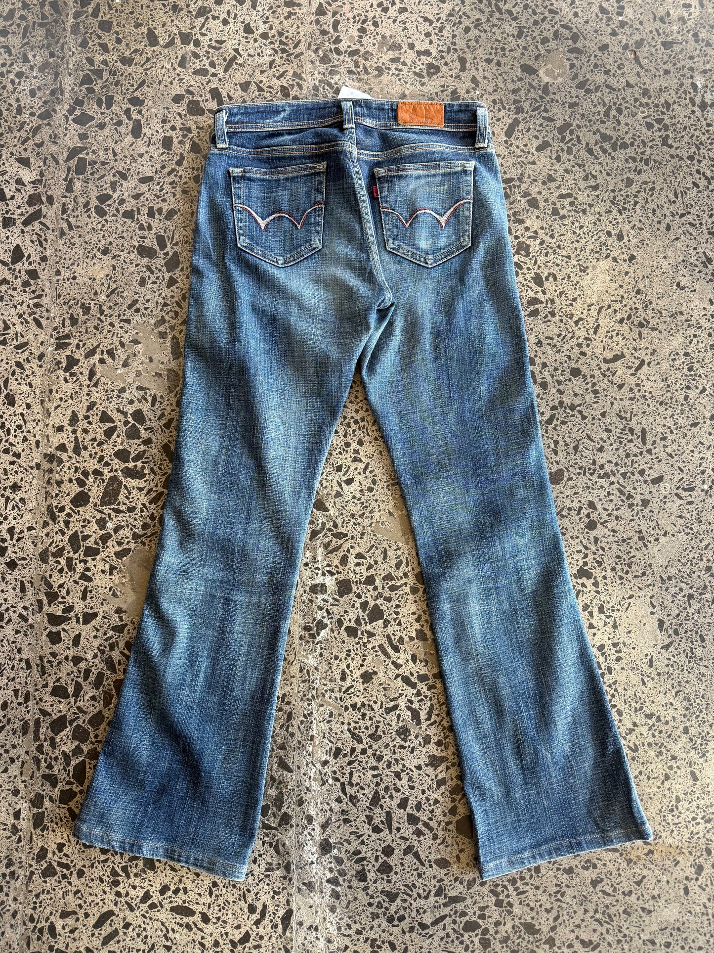 Dark Blue Denim Low Waist Jeans - S