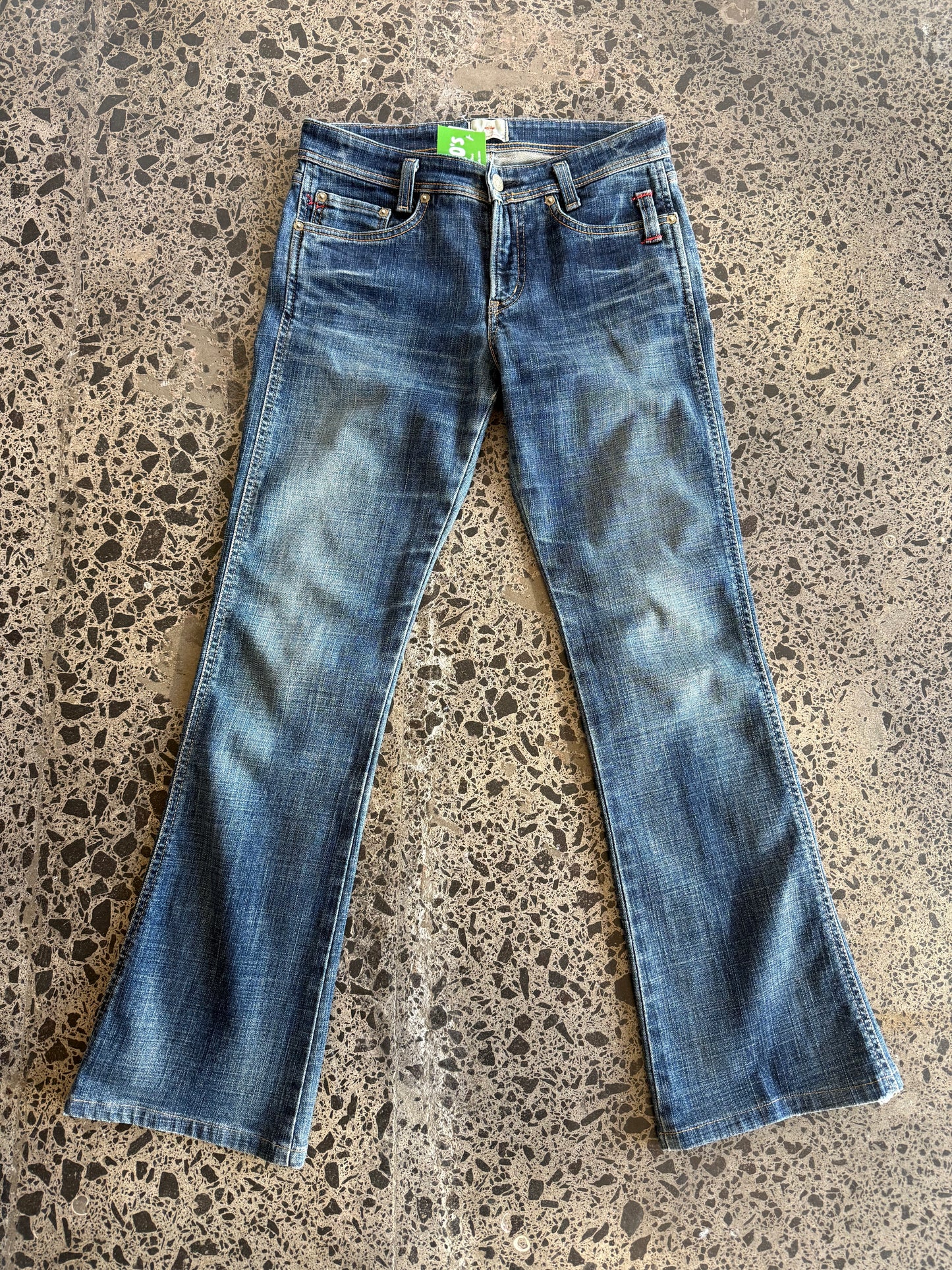 Dark Blue Denim Low Waist Jeans - S
