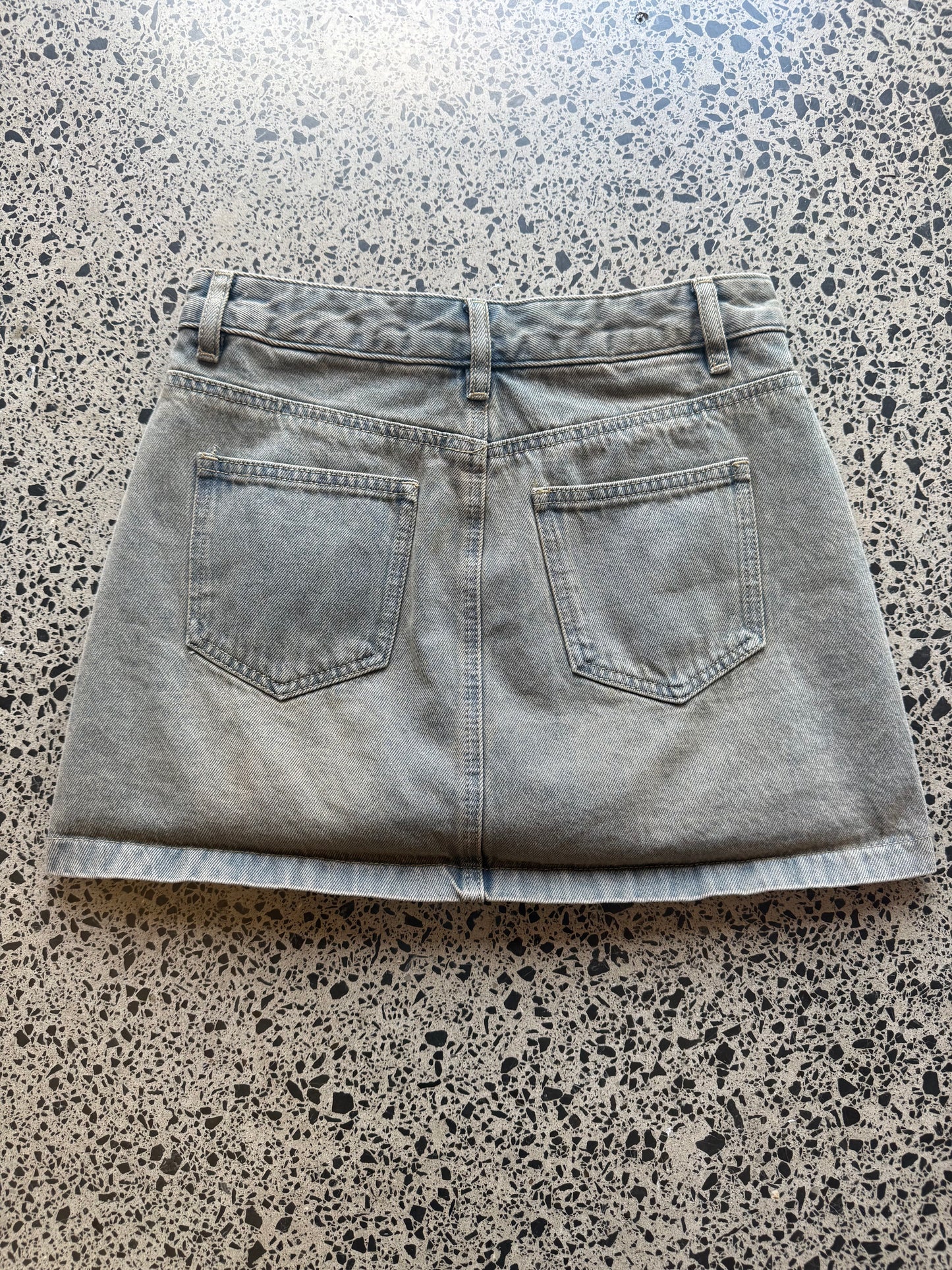 Bluey Grey Denim Mini Skirt - XS