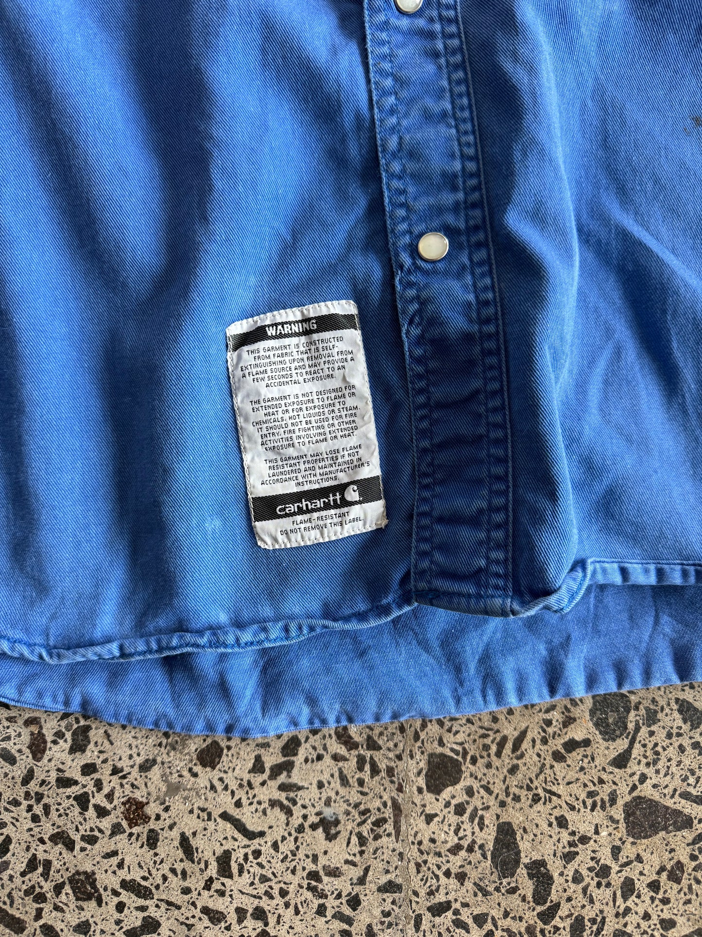 Blue Carhartt Button Up Shirt - 2XL