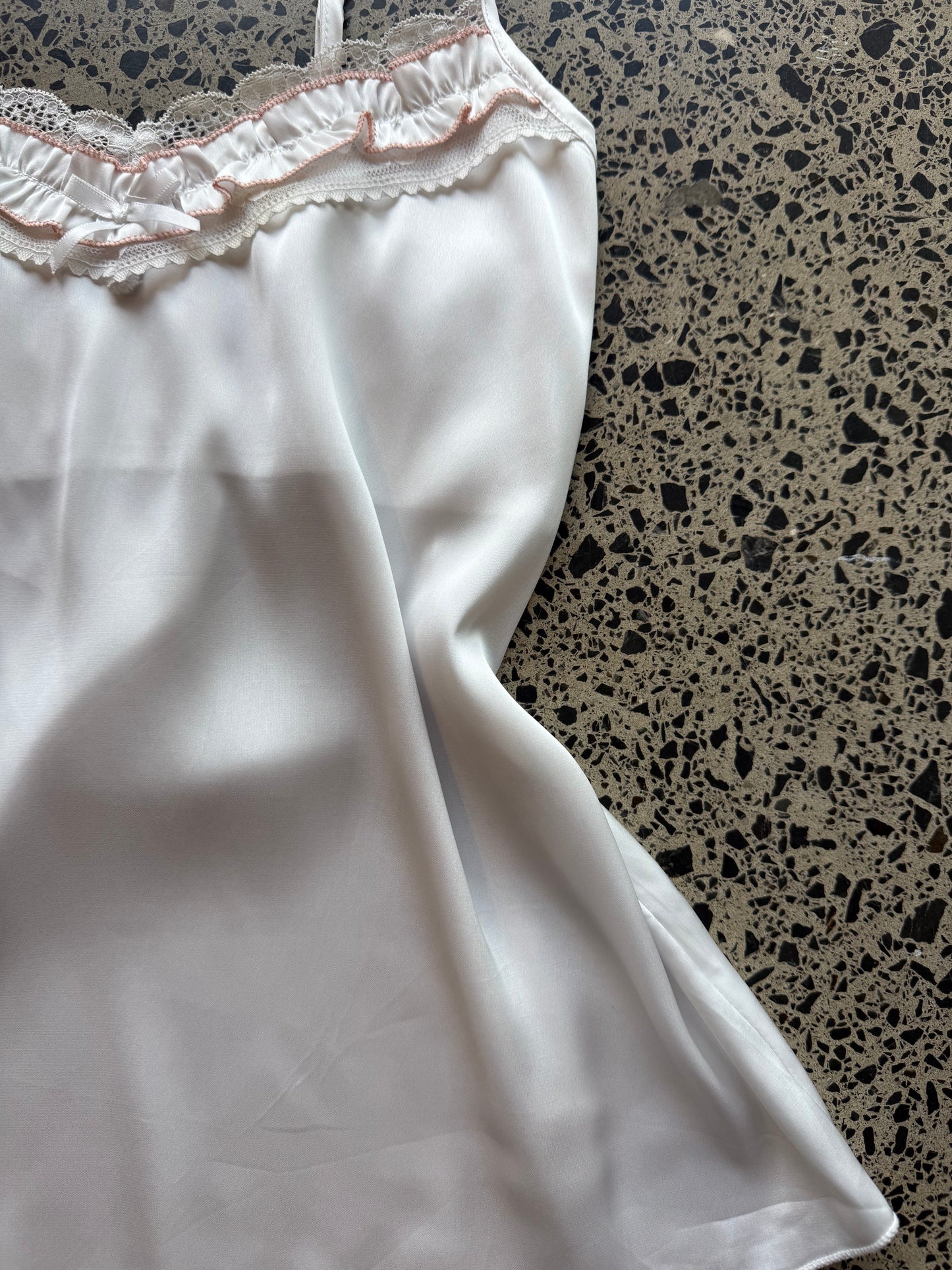 Satin Cami with Lace Detailing - S/M