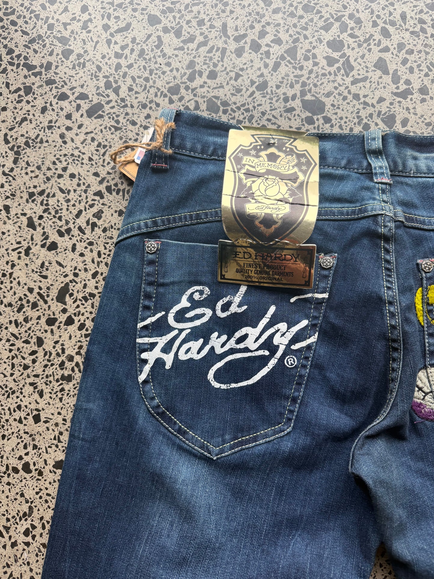 Ed Hardy Y2K Skull Loves Denim Jeans - 30W x 28L
