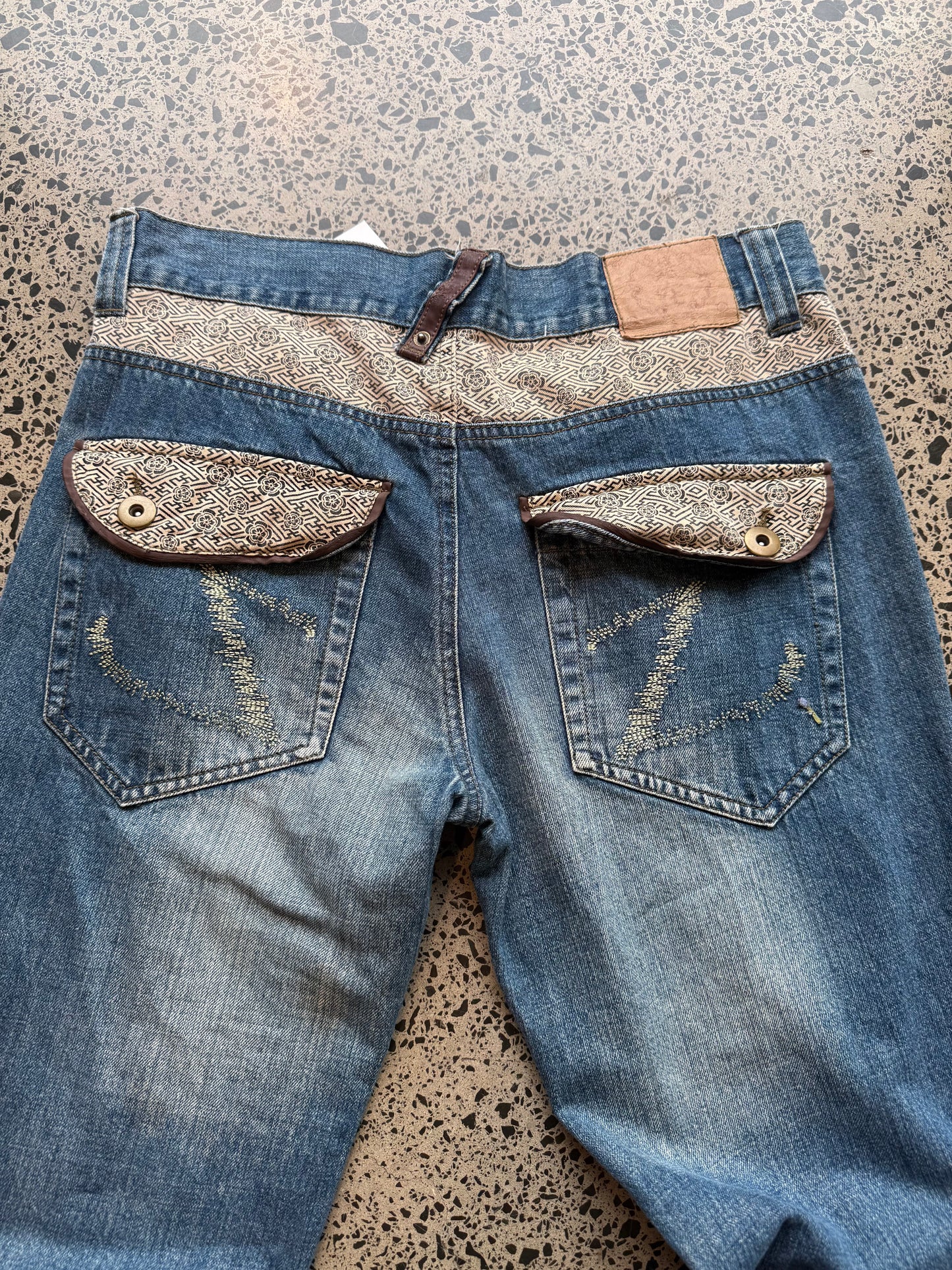 Seku Japanese Embroidered Denim Jeans - 32W x 30L