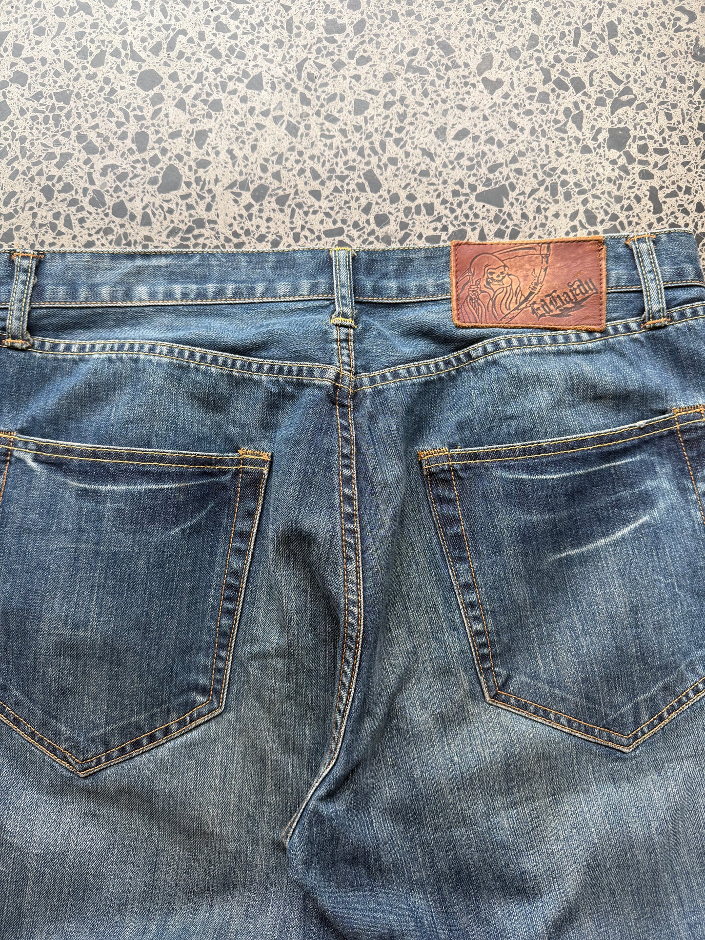 Ed Hardy Skull & Cross Embroidered Denim Jeans – 36W x 32L