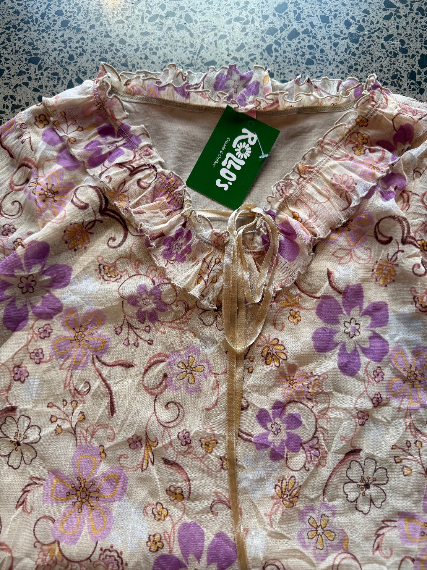 Floral Long Sleeve Fairy Top - S