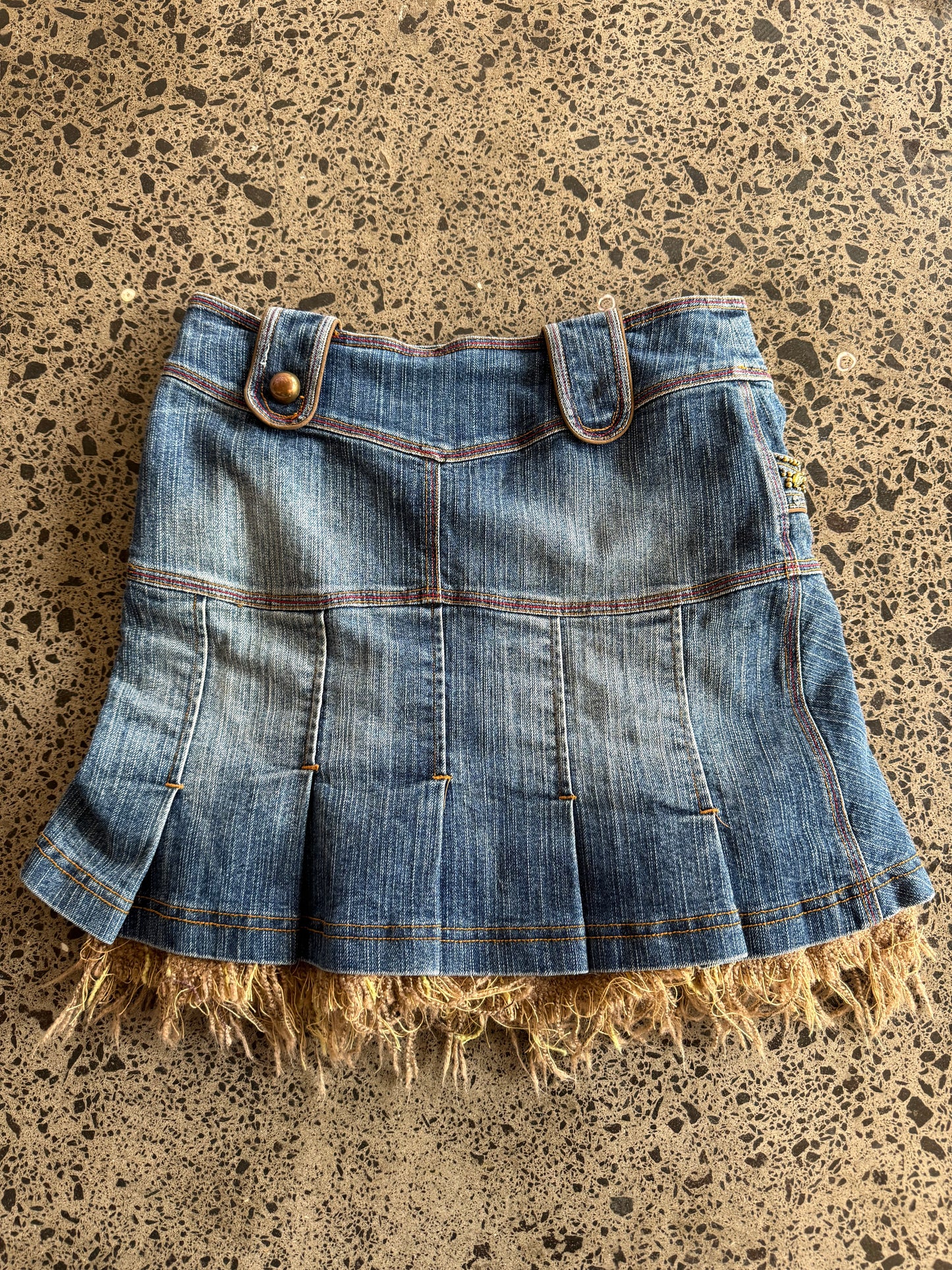 Blue Denim Mini Skirt - M