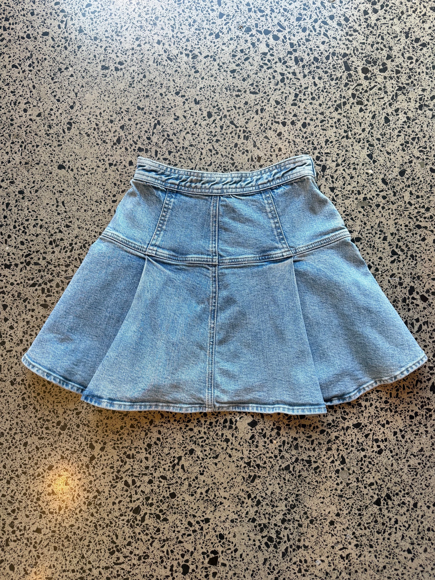 Light Blue Pleated Mini Skirt - 2XS