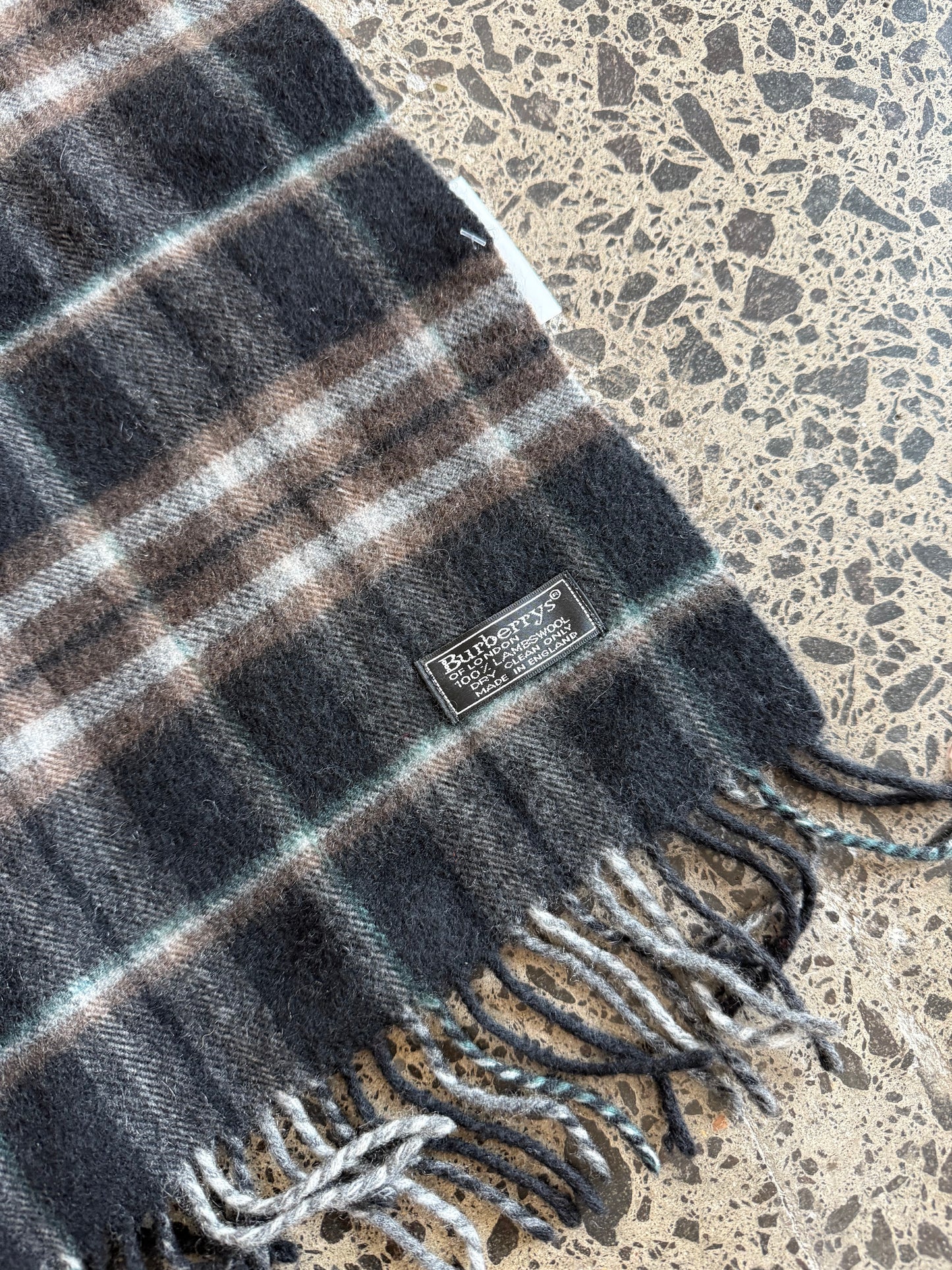 Black Burberry Wool Scarf