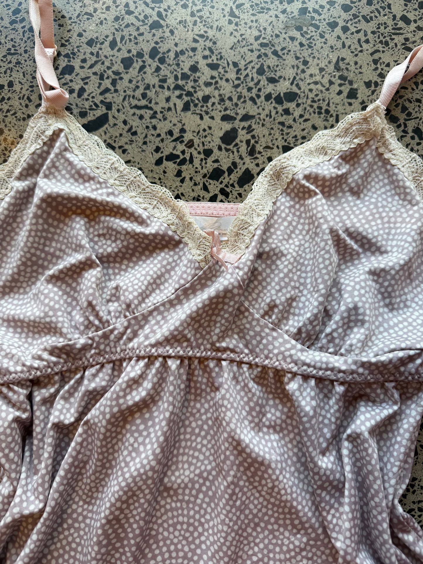 Pink & White Polka Dot Fairy Top - M