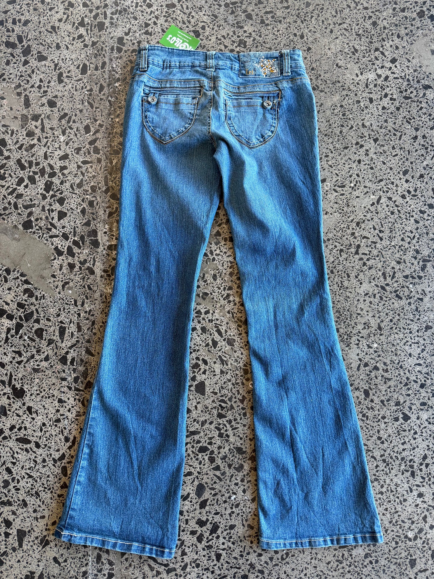 Mid Blue Low Waist Denim Jeans - S