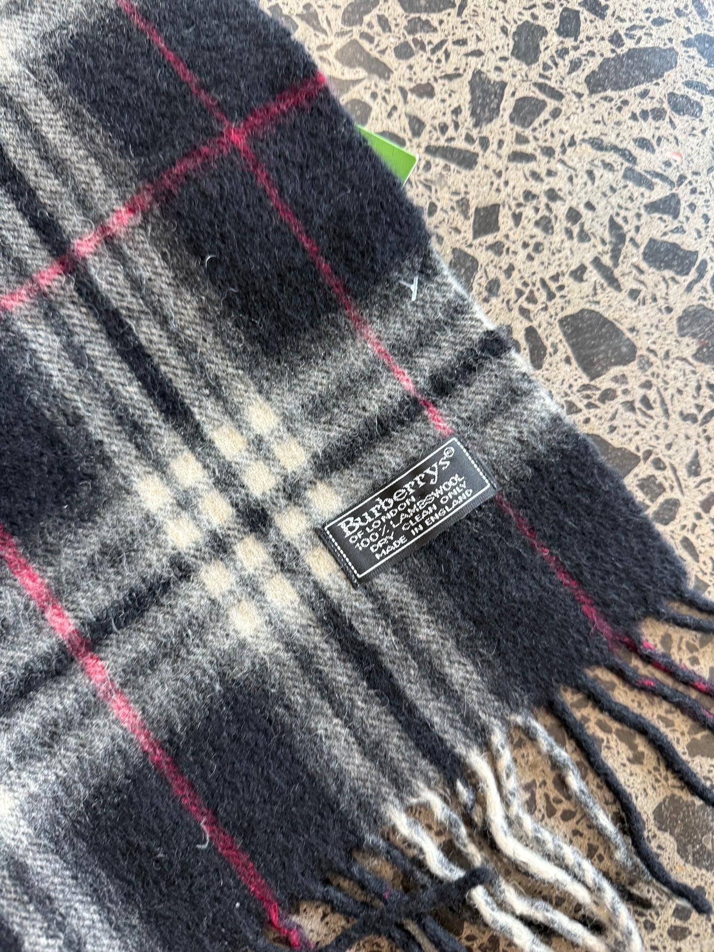 Black Burberry Wool Scarf